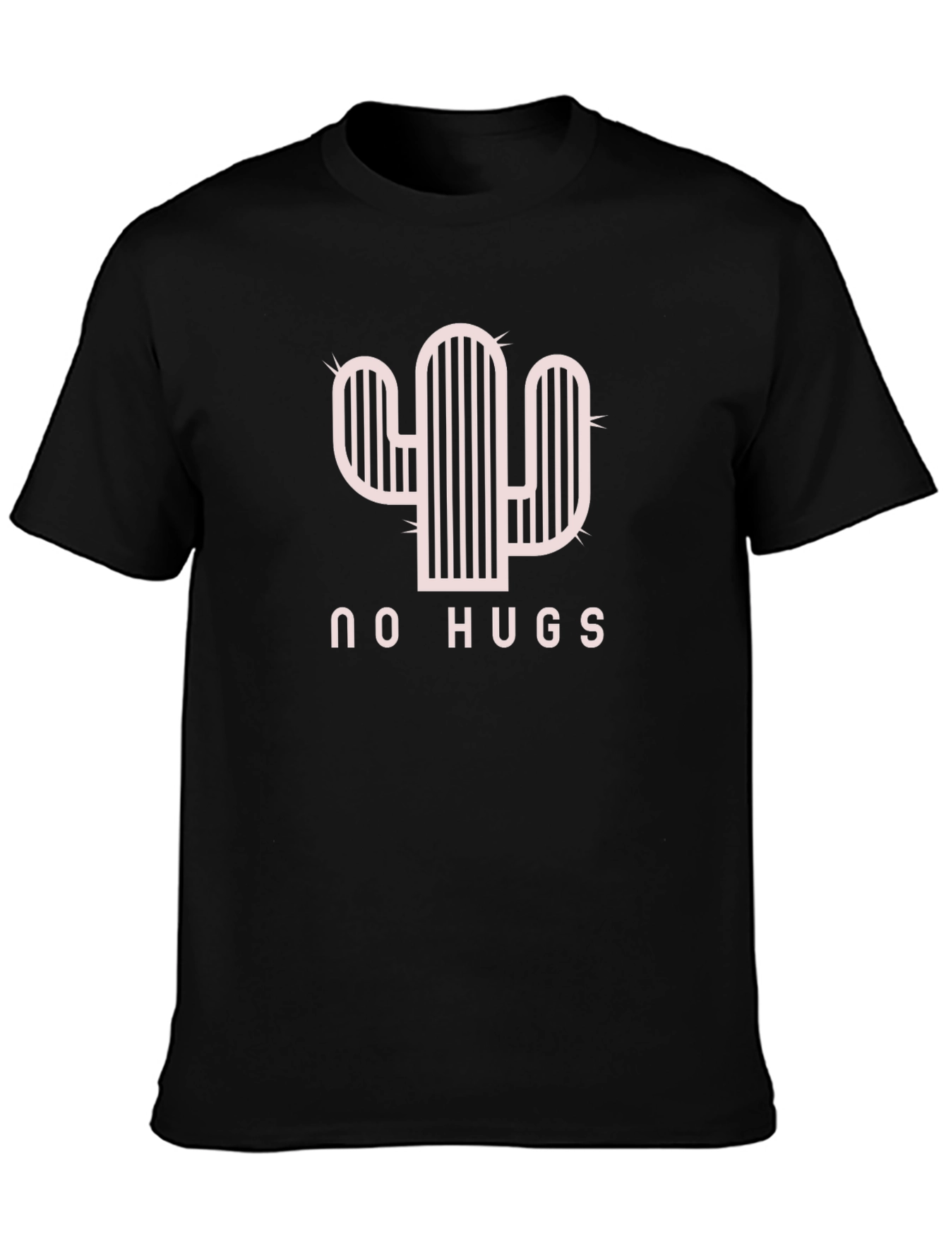 No Hugs Cactus Black Graphic Tee