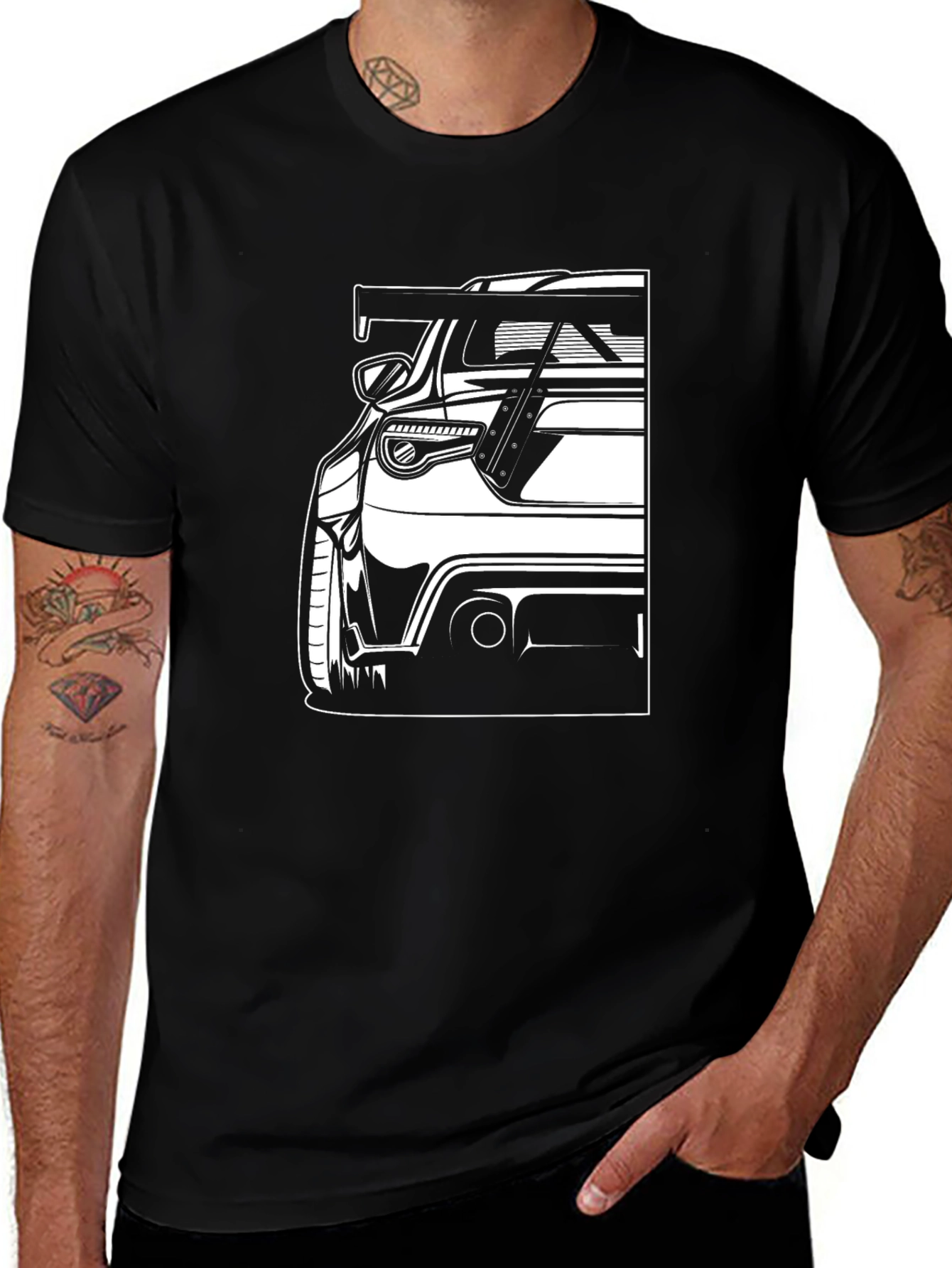 Car Graphic T-Shirt - Black Cotton Tee