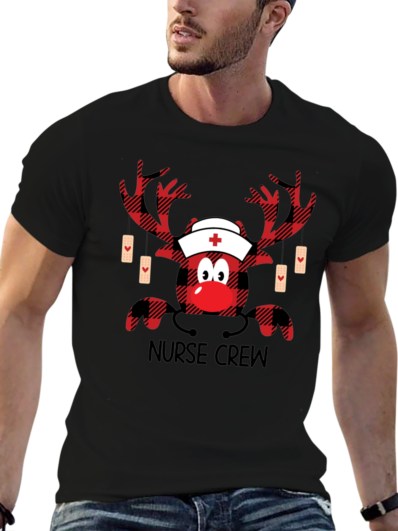Nurse Crew Reindeer Graphic Tee
