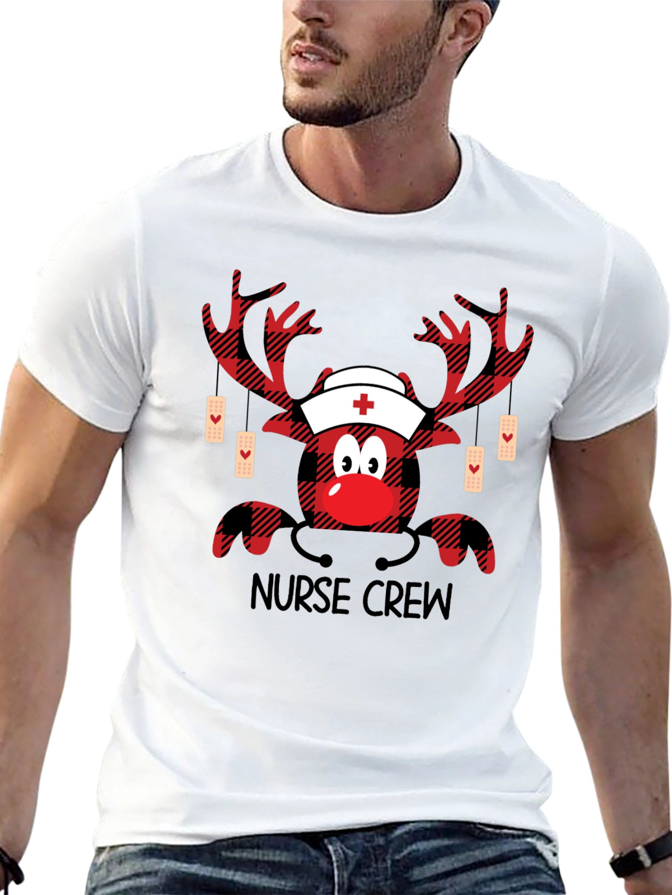 Nurse Crew Reindeer Graphic Tee