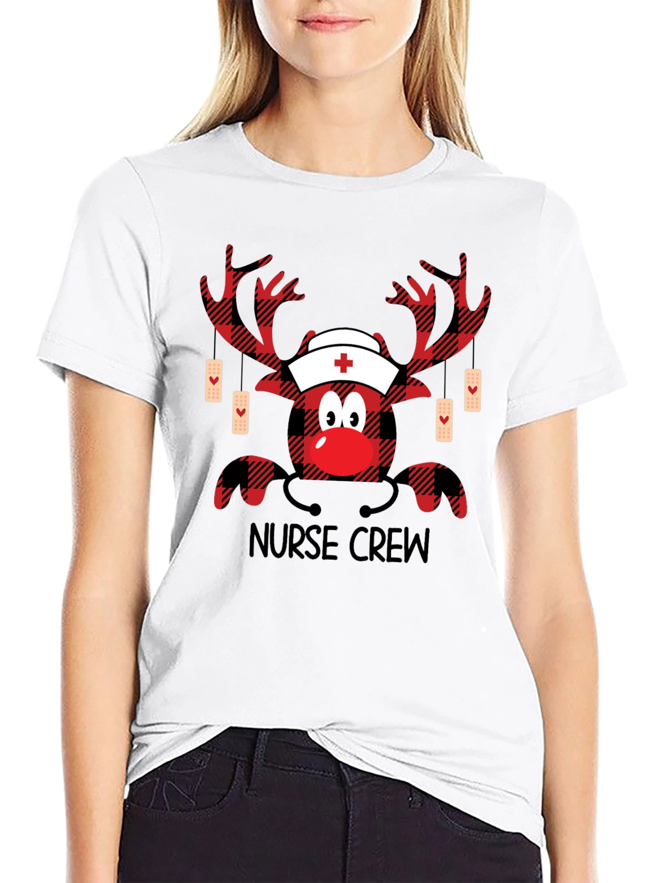 Nurse Crew Reindeer Graphic Tee