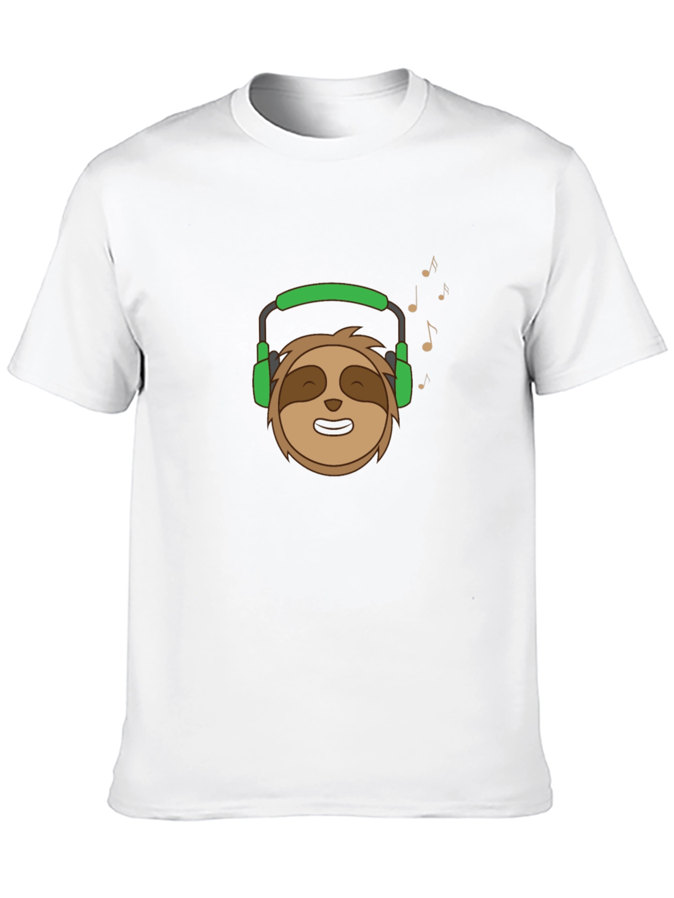 Sloth with Headphones Graphic T-Shirt