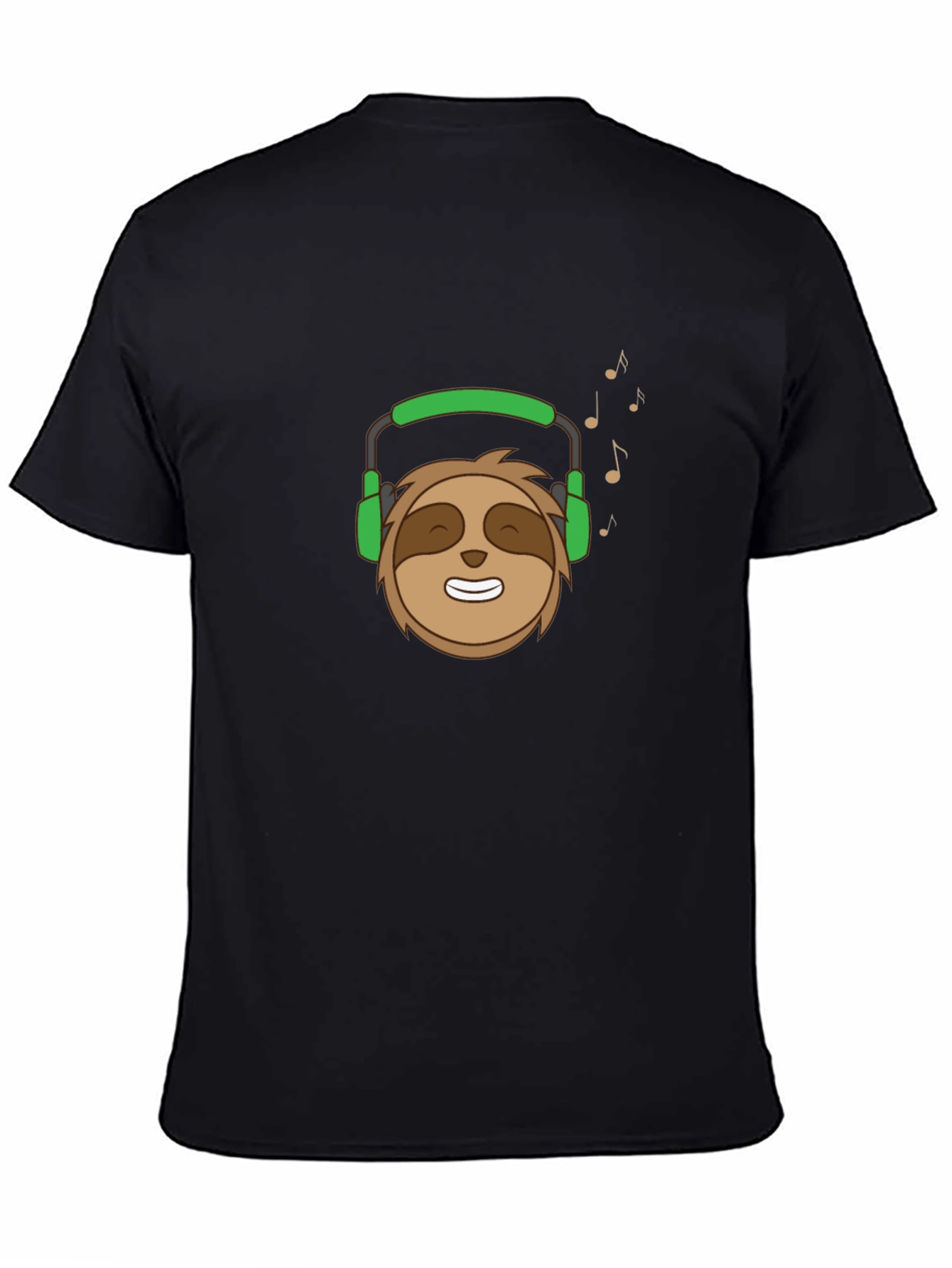 Sloth with Headphones Graphic T-Shirt
