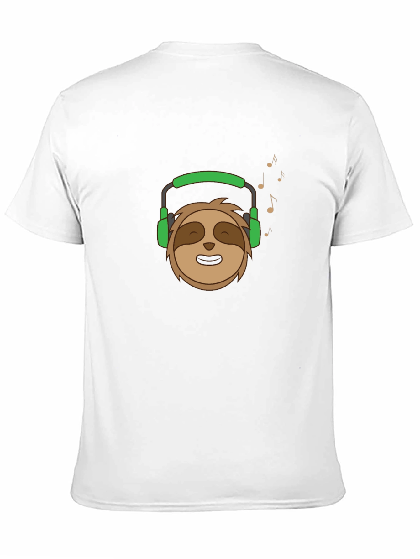Sloth with Headphones Graphic T-Shirt