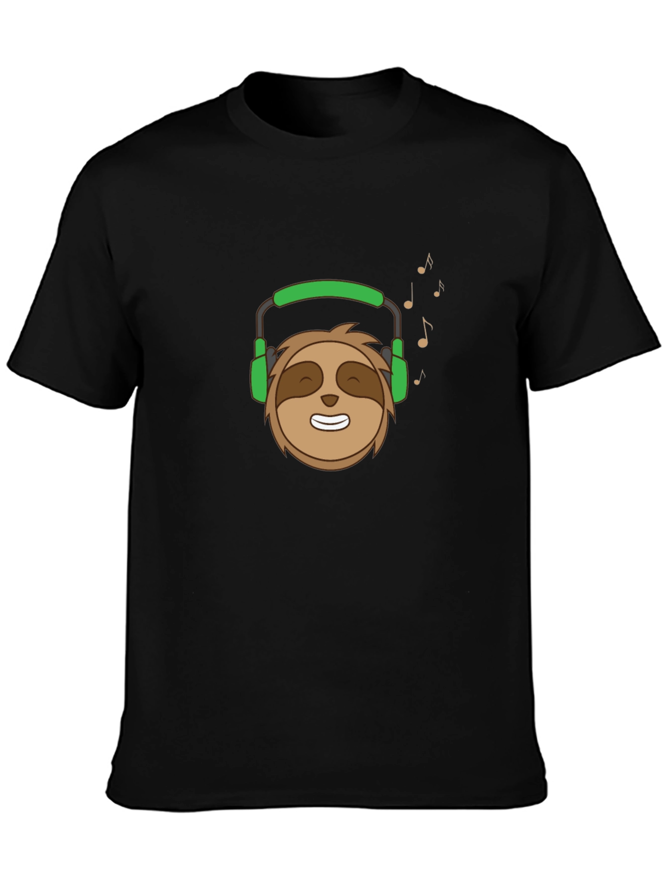 Sloth with Headphones Graphic T-Shirt
