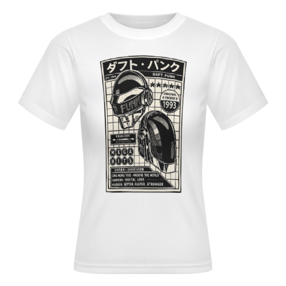 Retro Electronic Music Graphic Tee, Futuristic Streetwear Shirt, Oversized DJ Inspired T-Shirt, Monochrome Urban Fashion Top, Vintage Techno Aesthetic Tee(z546)