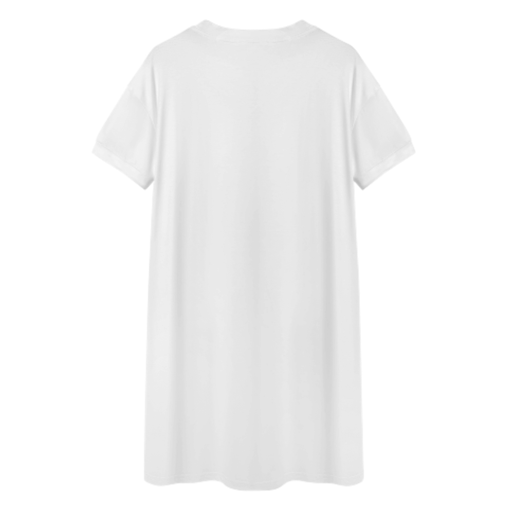 Funny I Heart DILFS Graphic Pocket T-Shirt Dress, Oversized Statement Tee Dress, Trendy Casual Lounge Outfit, Viral Humor Graphic Shirt Dress for Women(z514)