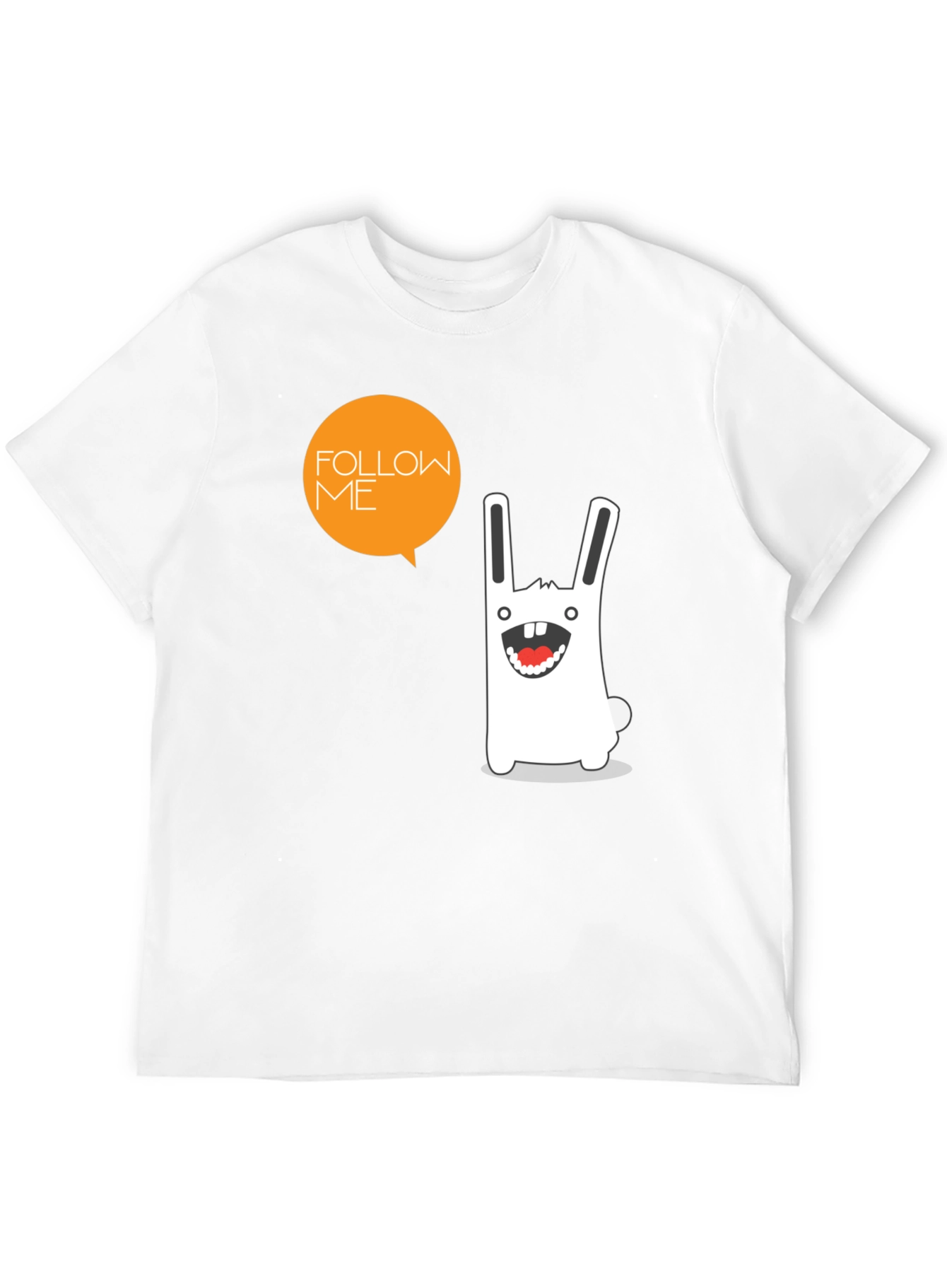 Funny Rabbit Graphic Print Black T-Shirt