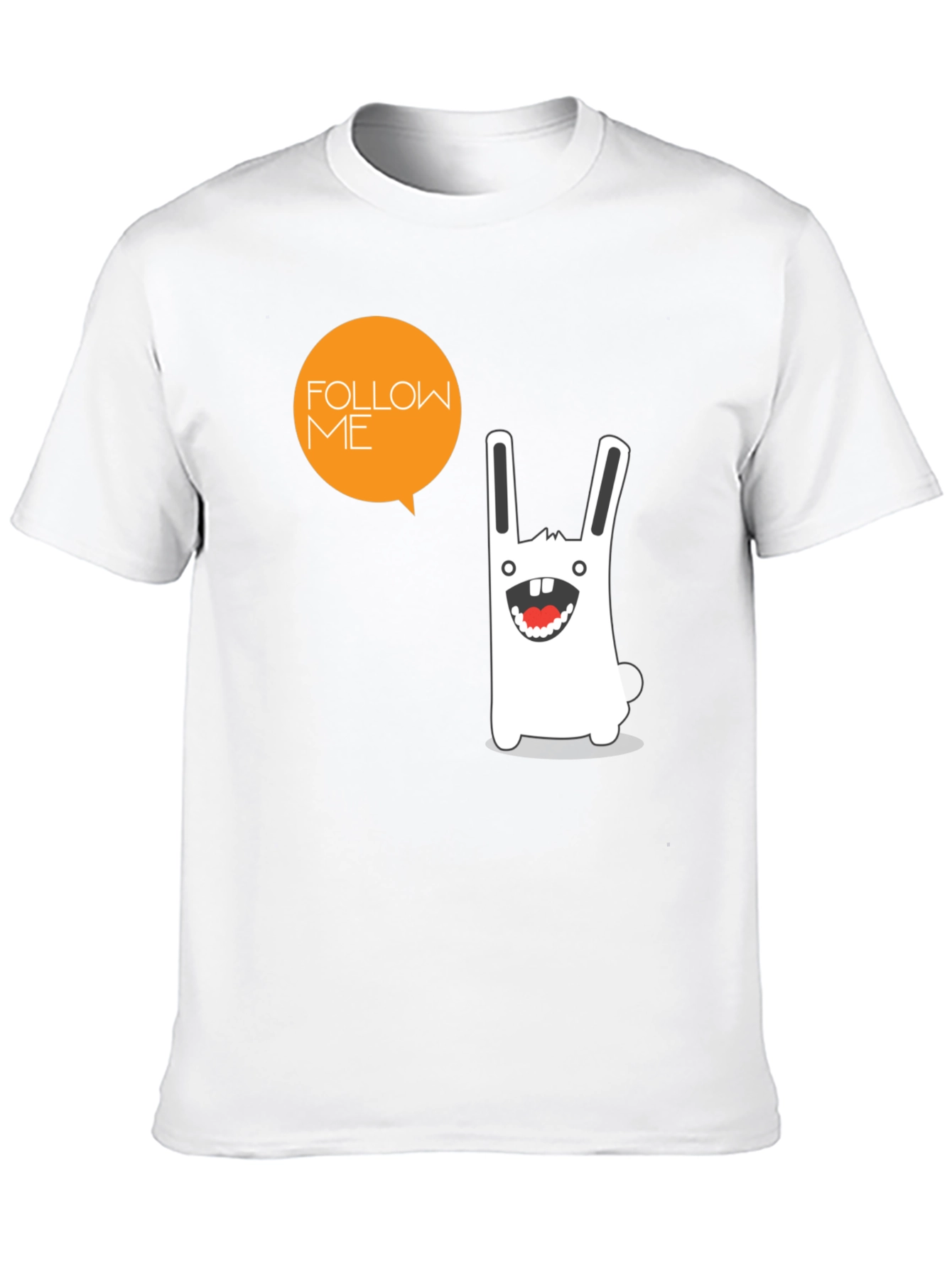 Funny Rabbit Graphic Print Black T-Shirt