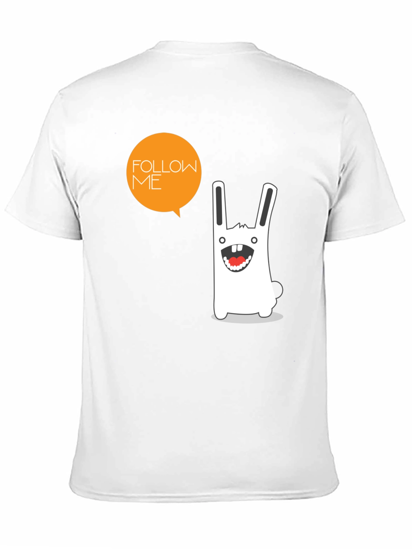 Funny Rabbit Graphic Print Black T-Shirt
