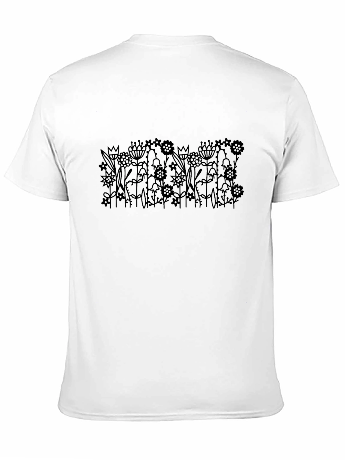 Floral Print Black T-Shirt