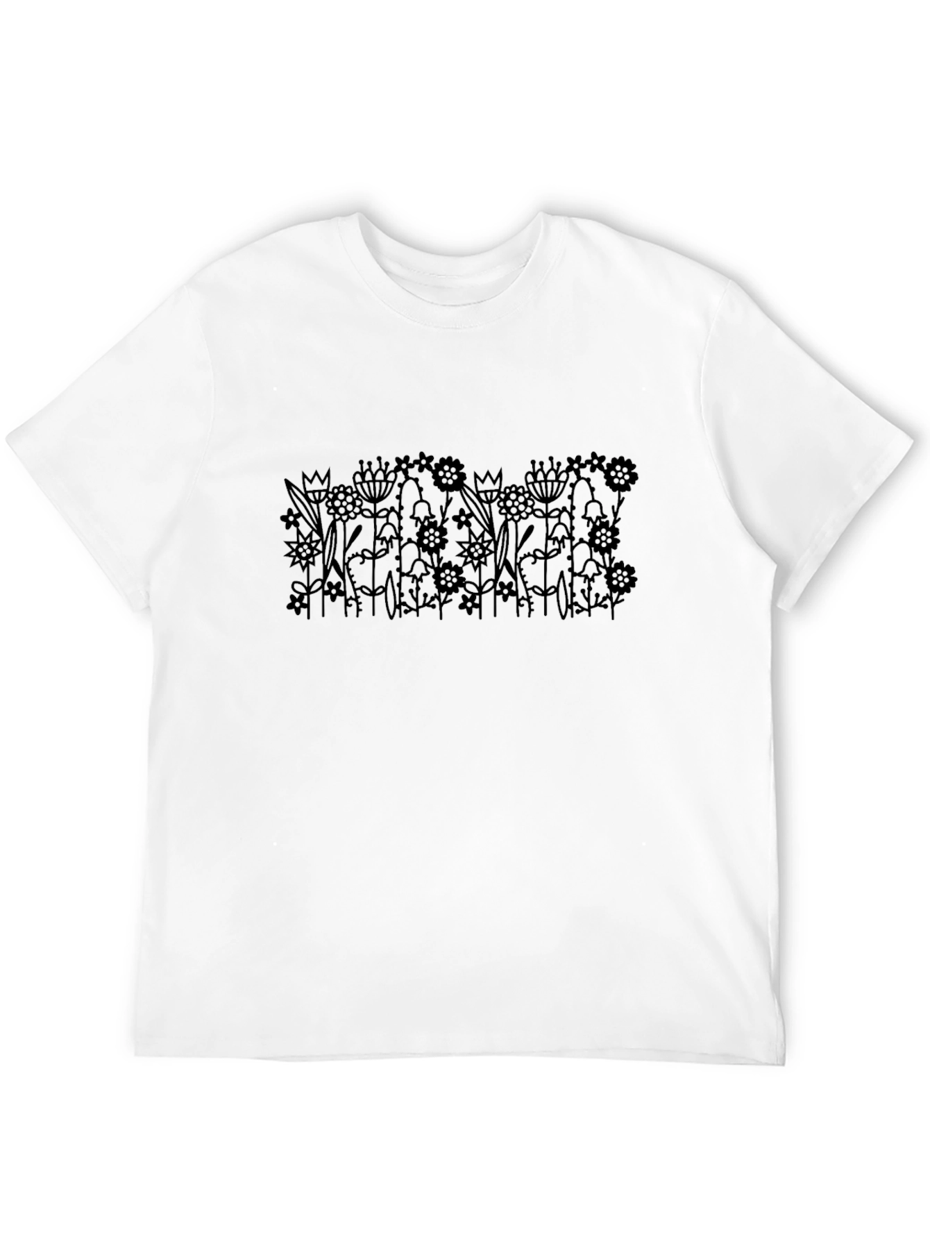 Floral Print Black T-Shirt