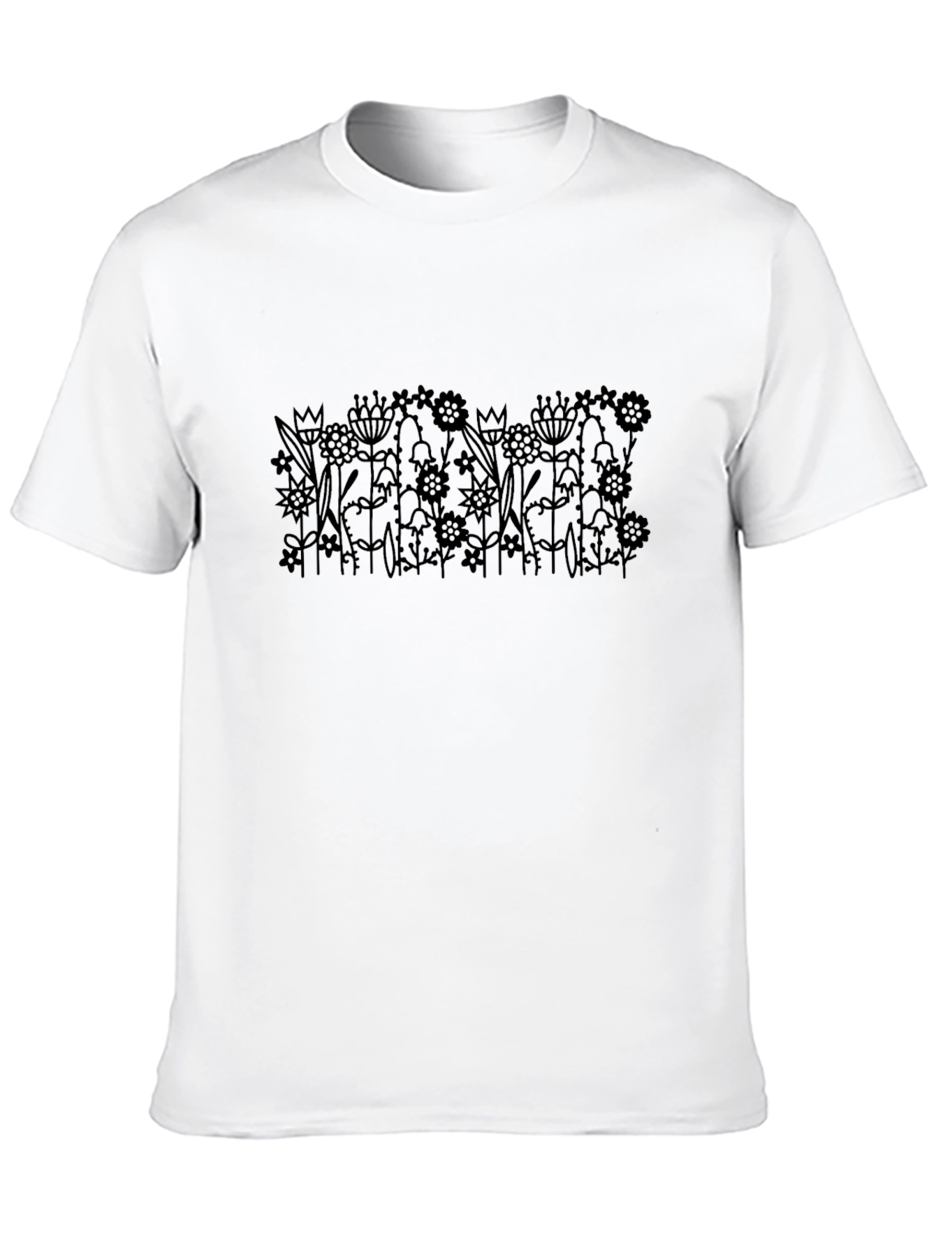 Floral Print Black T-Shirt