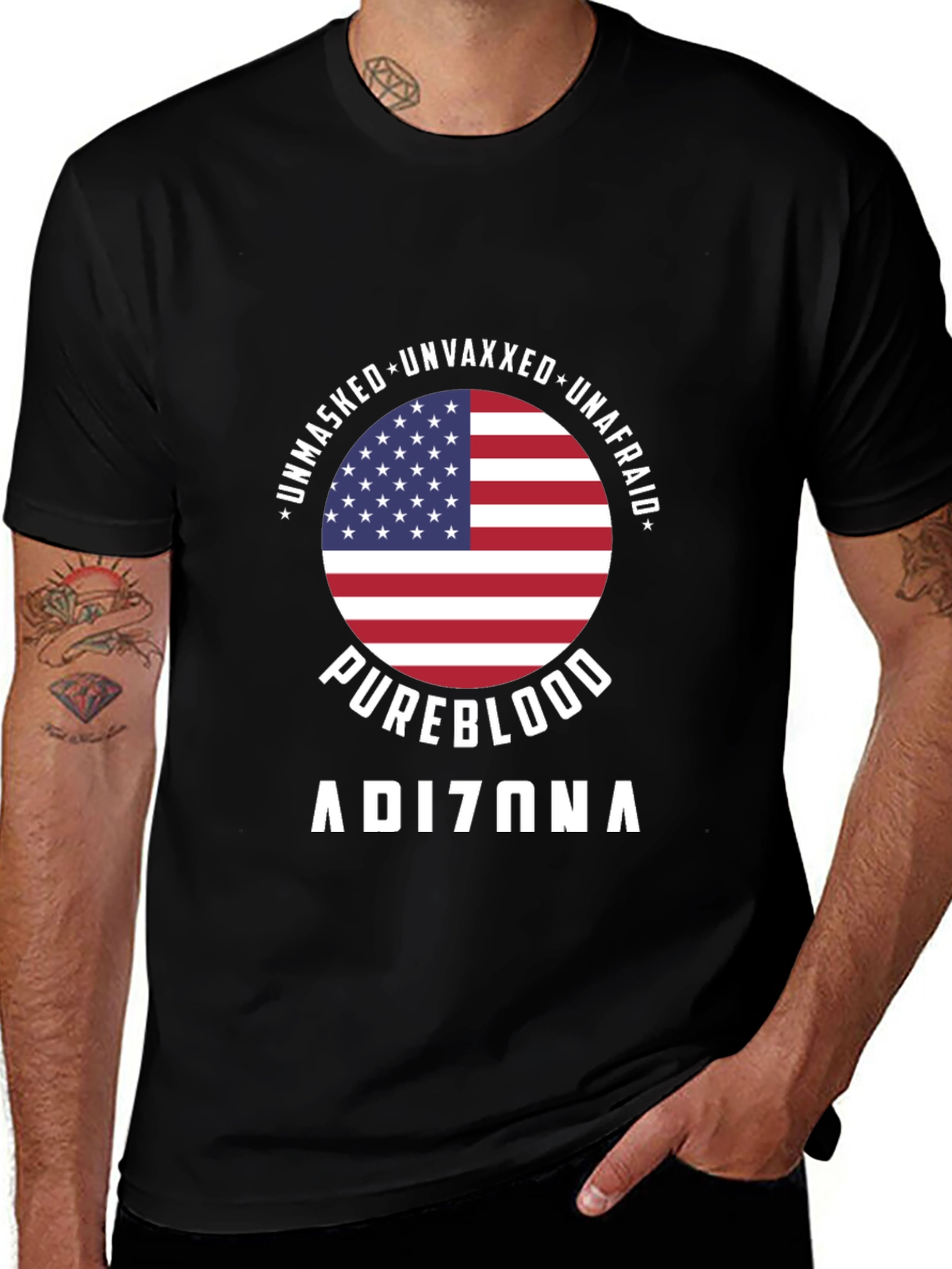 Unmasked Unvaxxed Pureblood Graphic Tee