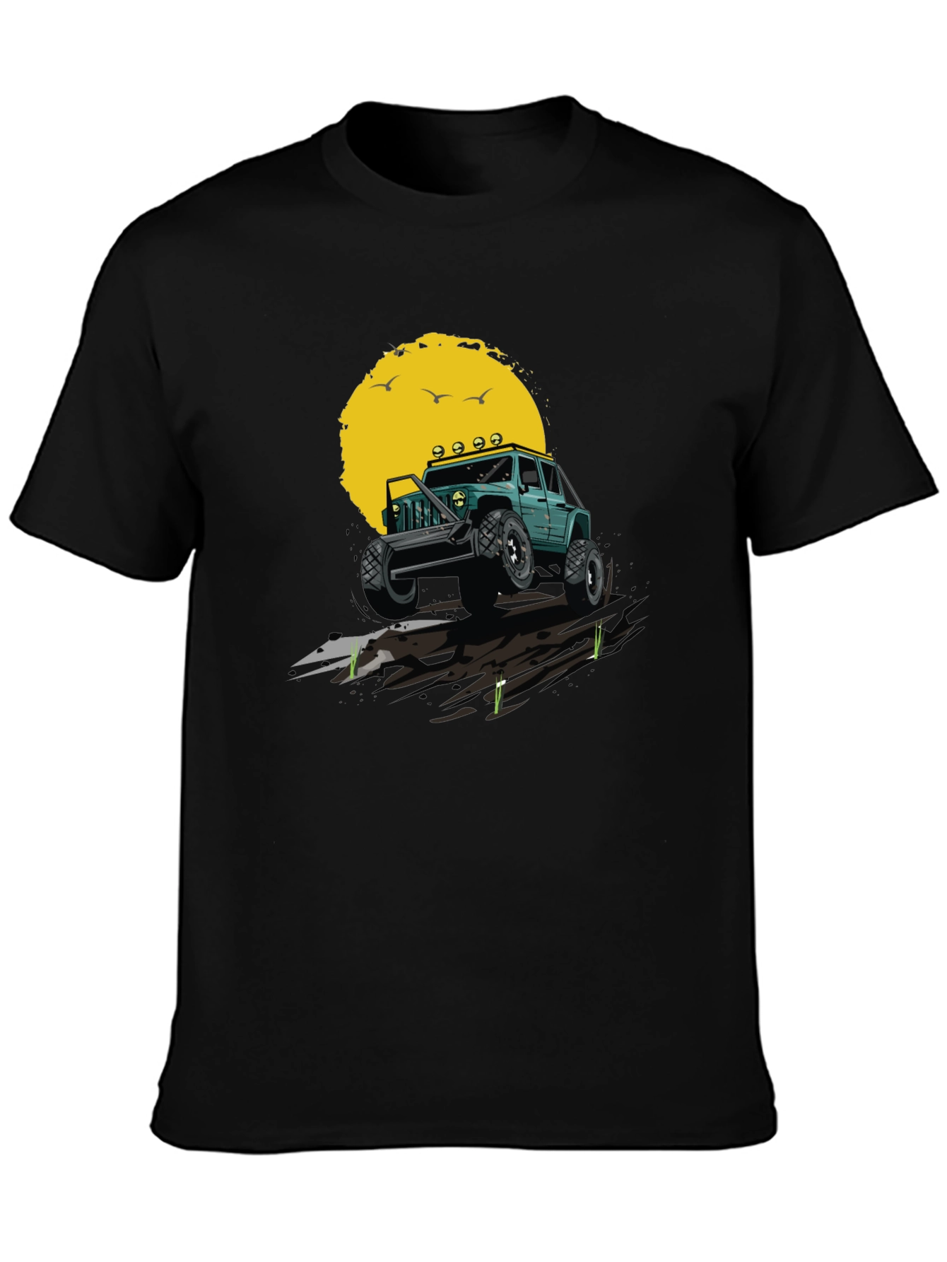 Off-Road Adventure T-Shirt - Green Jeep Design