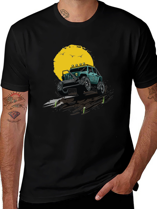 Off-Road Adventure T-Shirt - Green Jeep Design