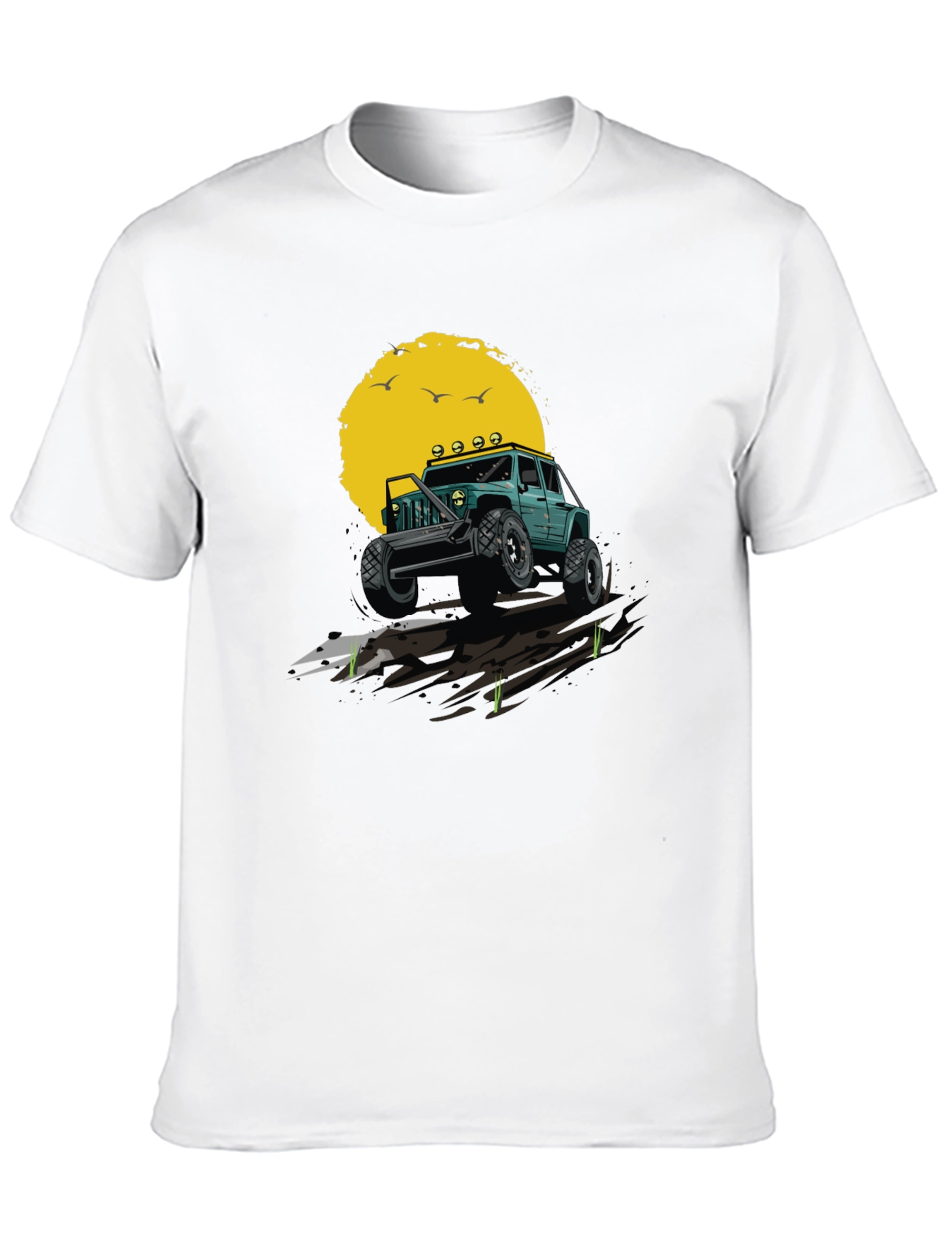 Off-Road Adventure T-Shirt - Green Jeep Design