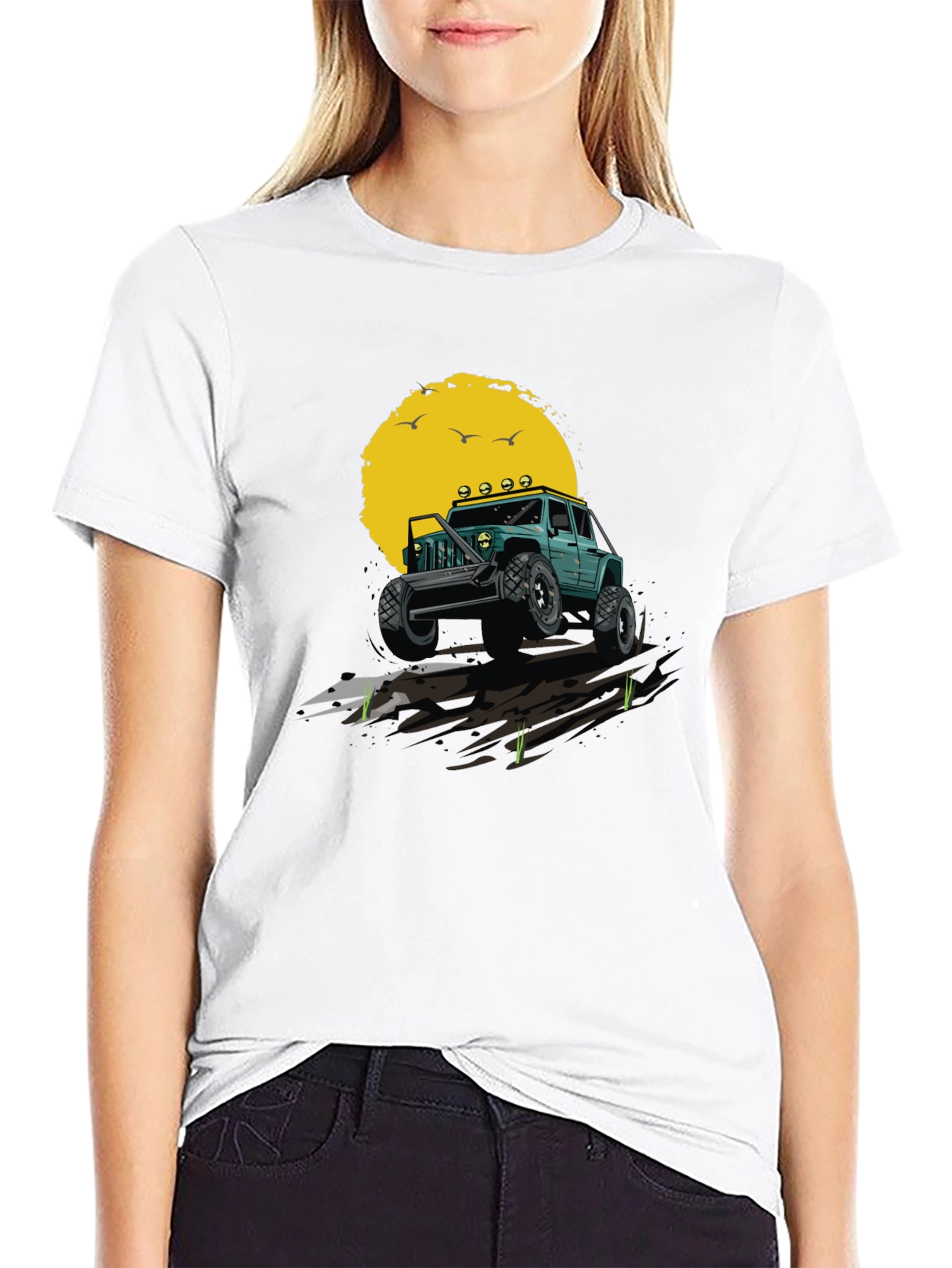 Off-Road Adventure T-Shirt - Green Jeep Design