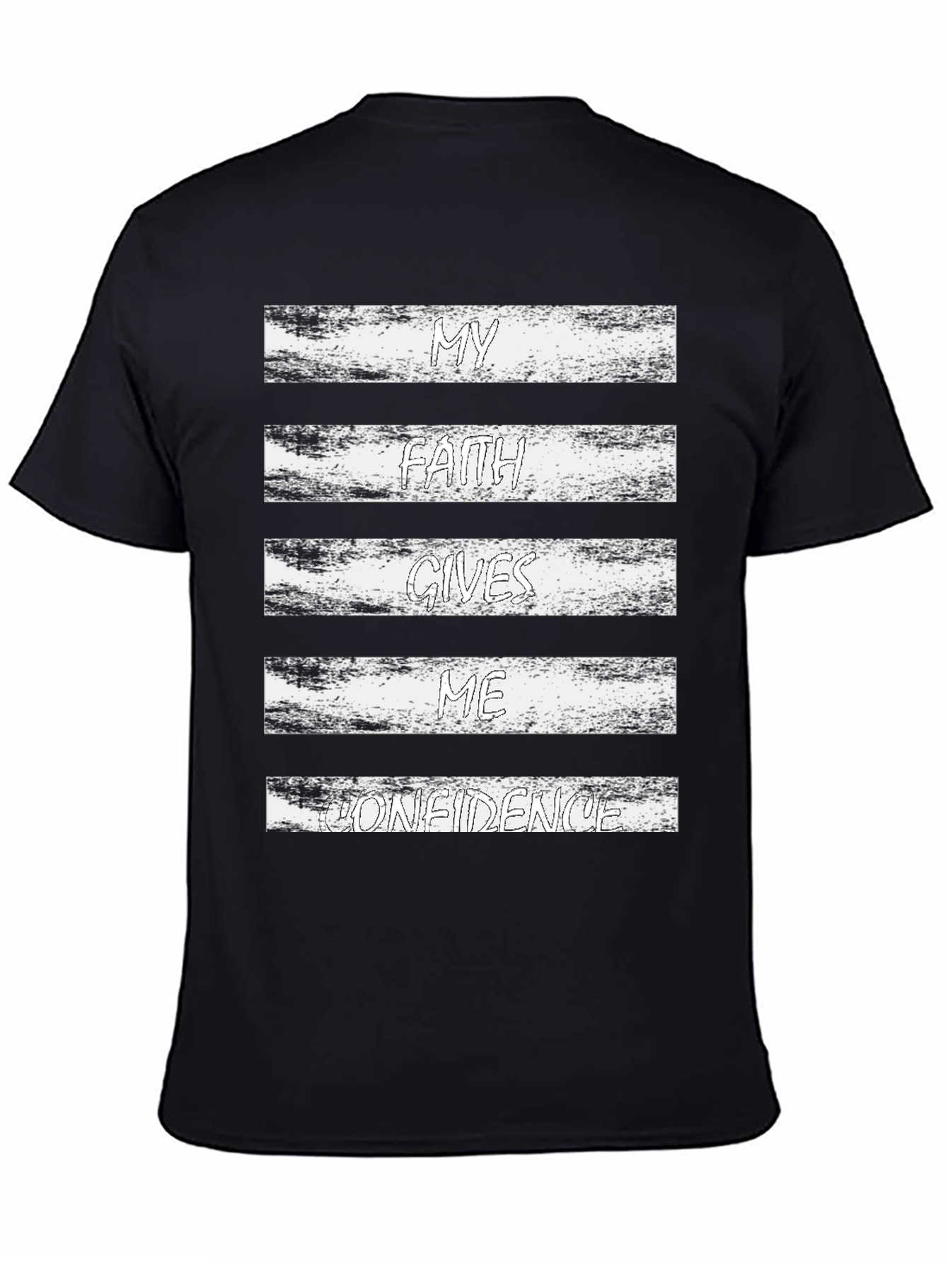 Faith Gives Confidence Black Graphic T-Shirt