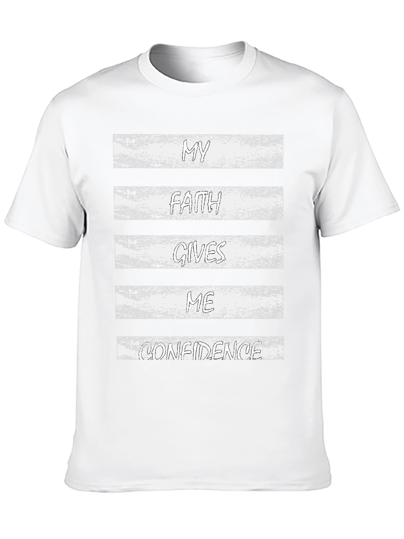 Faith Gives Confidence Black Graphic T-Shirt