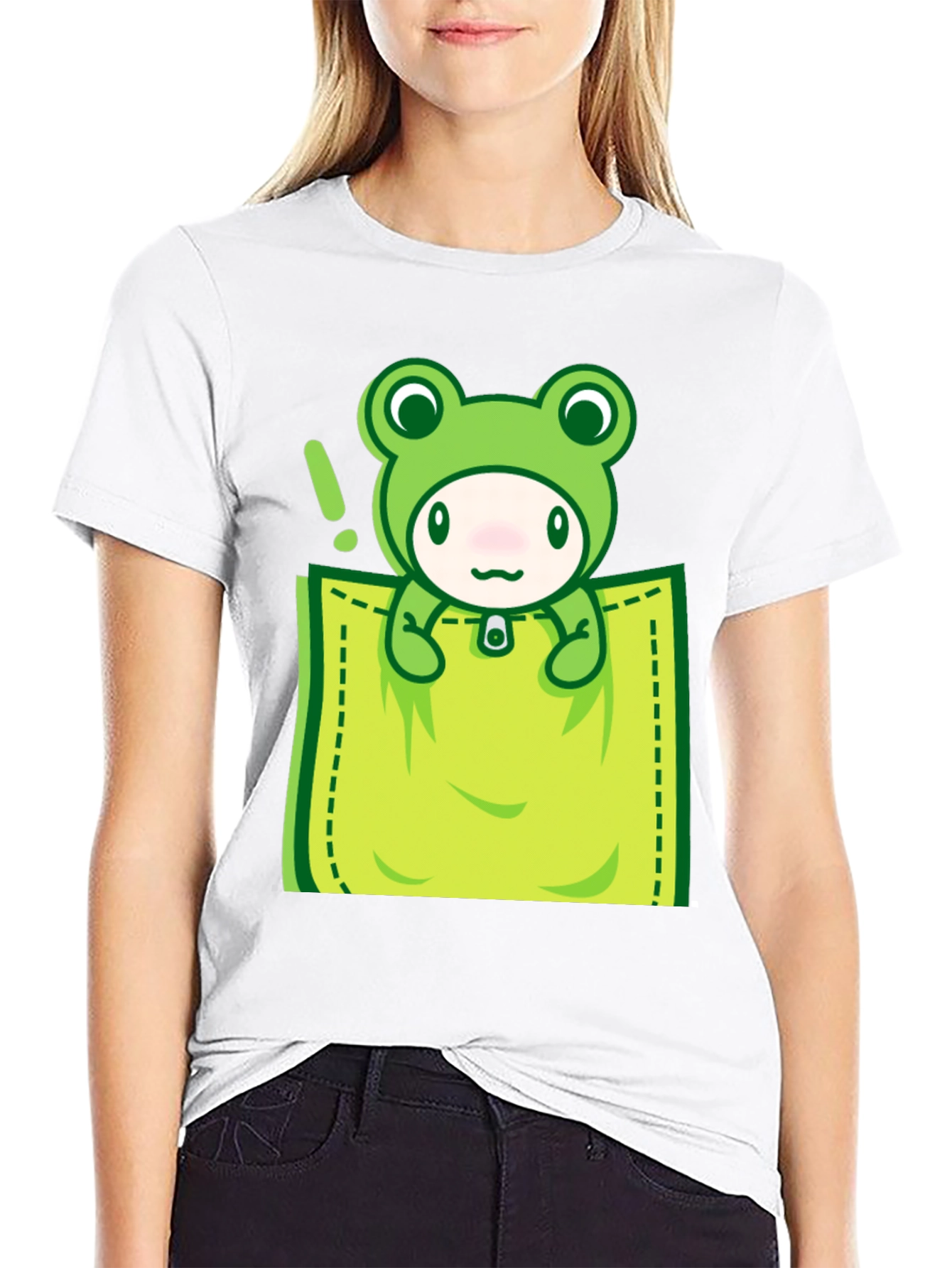 Cute Frog Pocket T-Shirt - Fun Graphic Tee