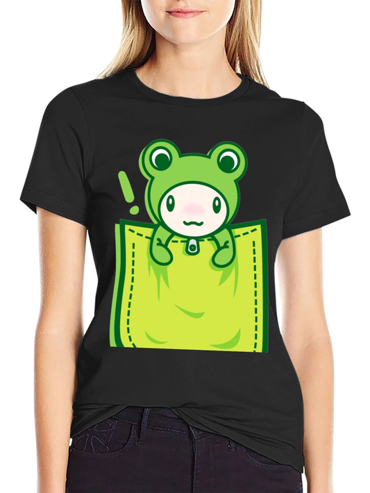 Cute Frog Pocket T-Shirt - Fun Graphic Tee