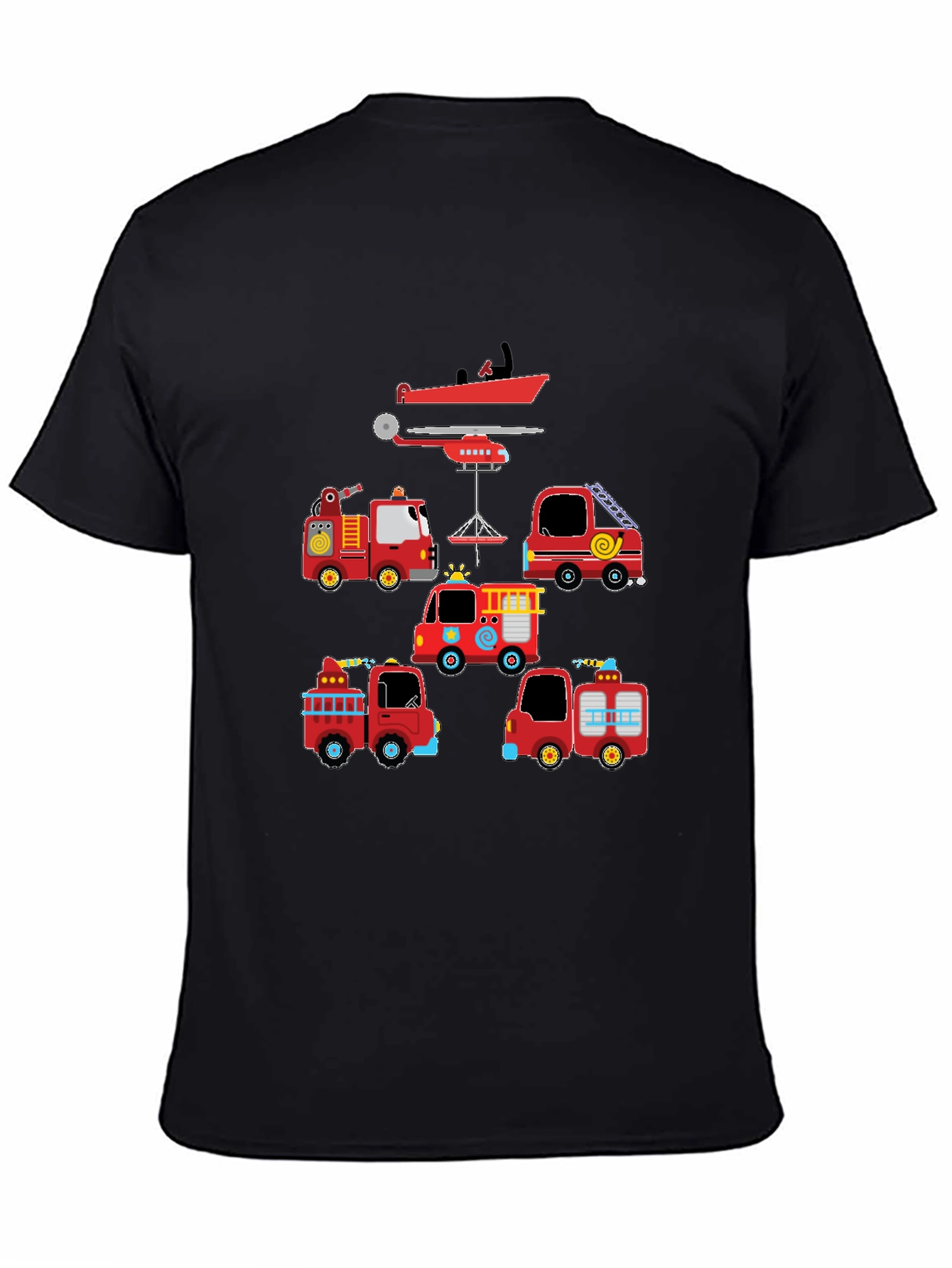 Fire Trucks & Plane Graphic Tee