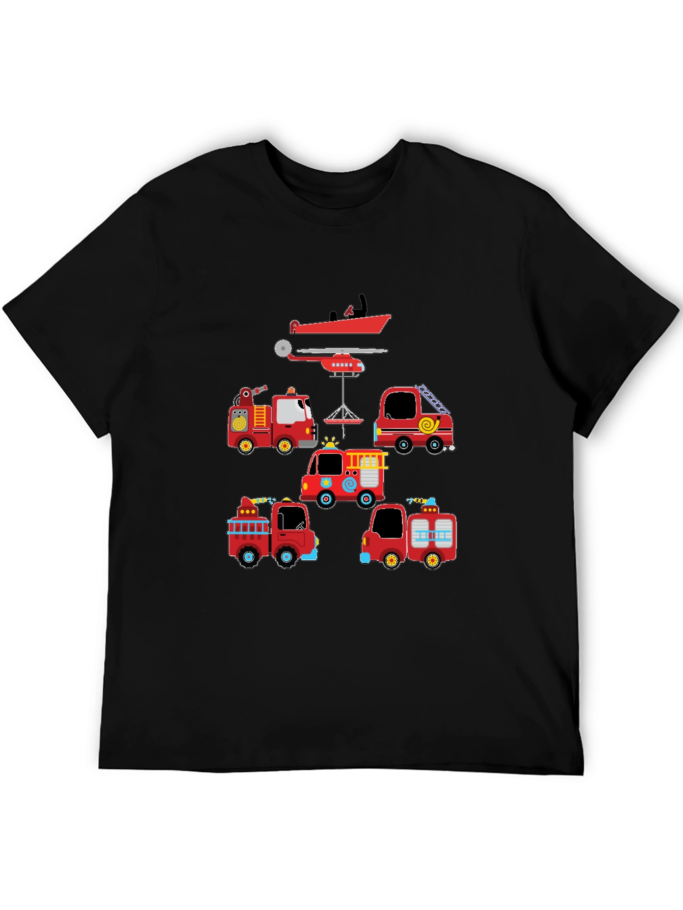 Fire Trucks & Plane Graphic Tee