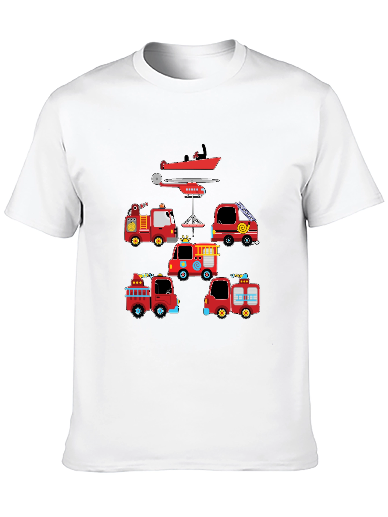 Fire Trucks & Plane Graphic Tee