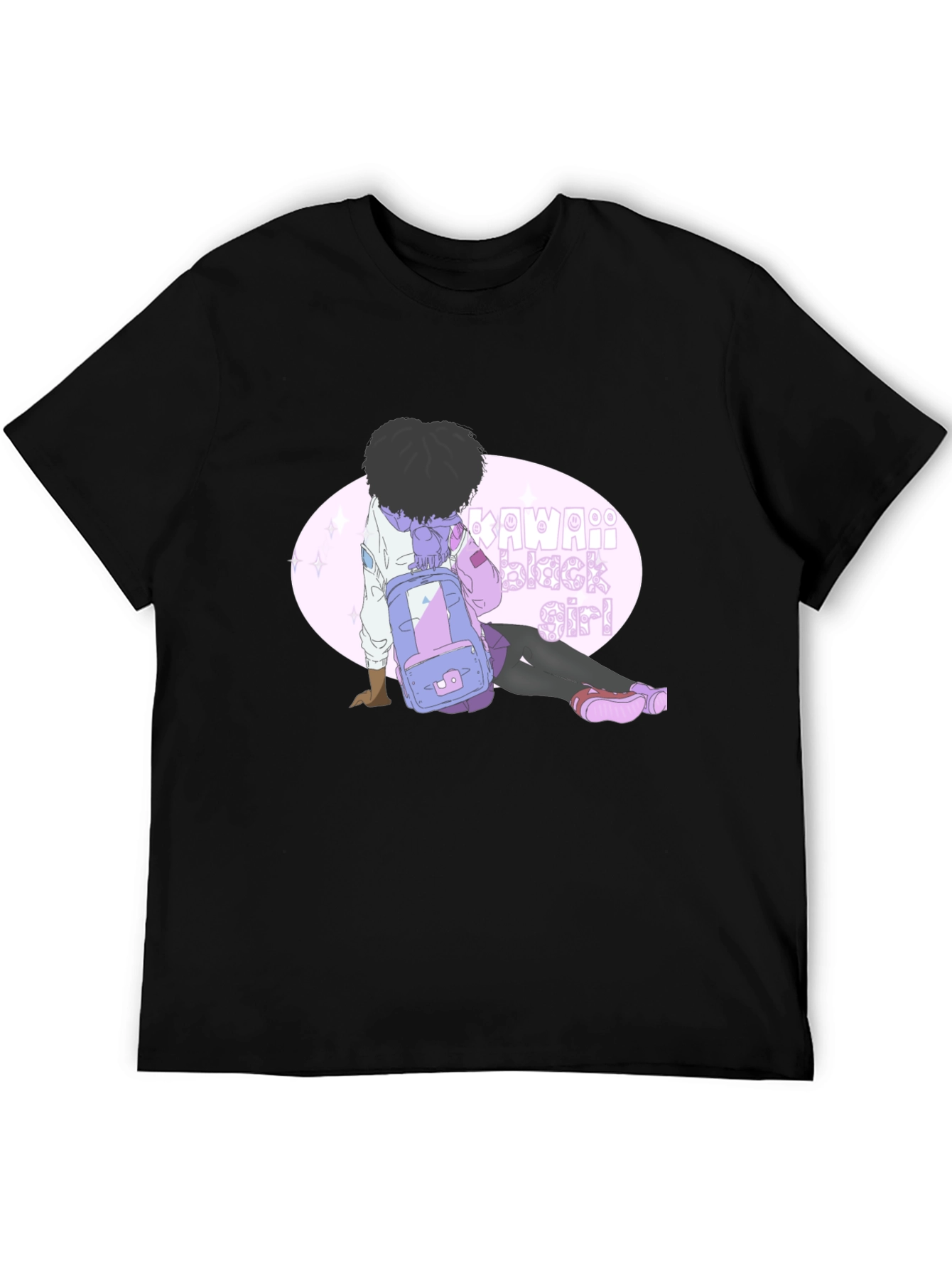 Kawaii Black Girl Graphic Tee - Unisex