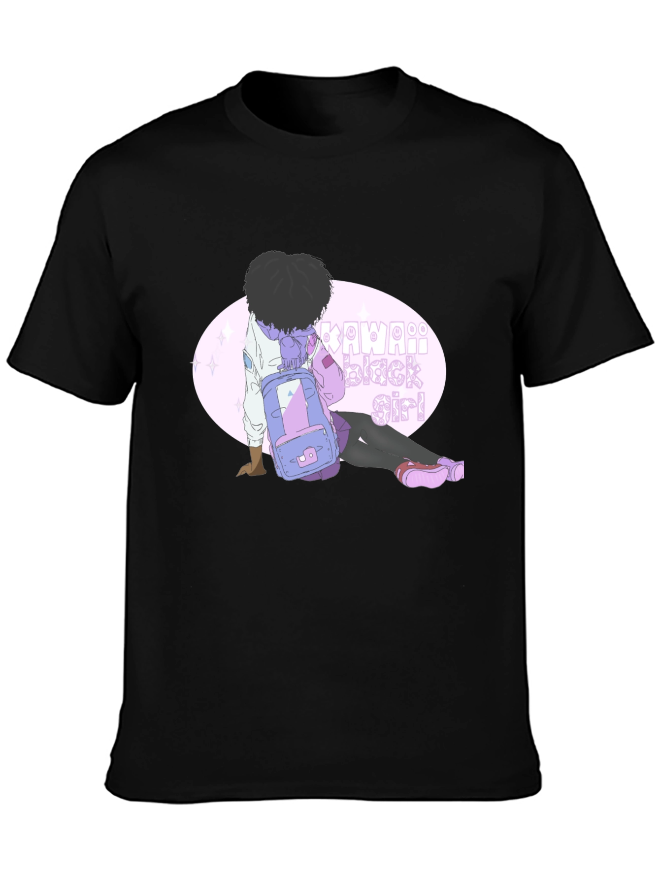Kawaii Black Girl Graphic Tee - Unisex
