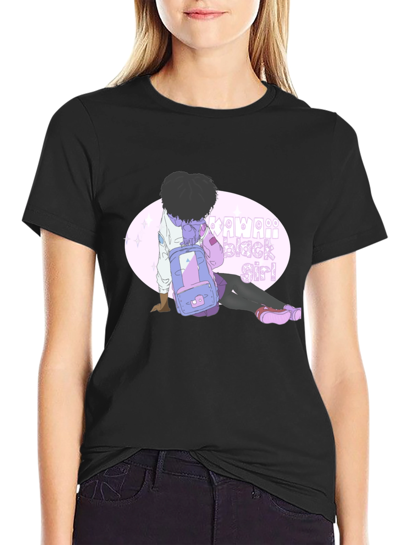 Kawaii Black Girl Graphic Tee - Unisex
