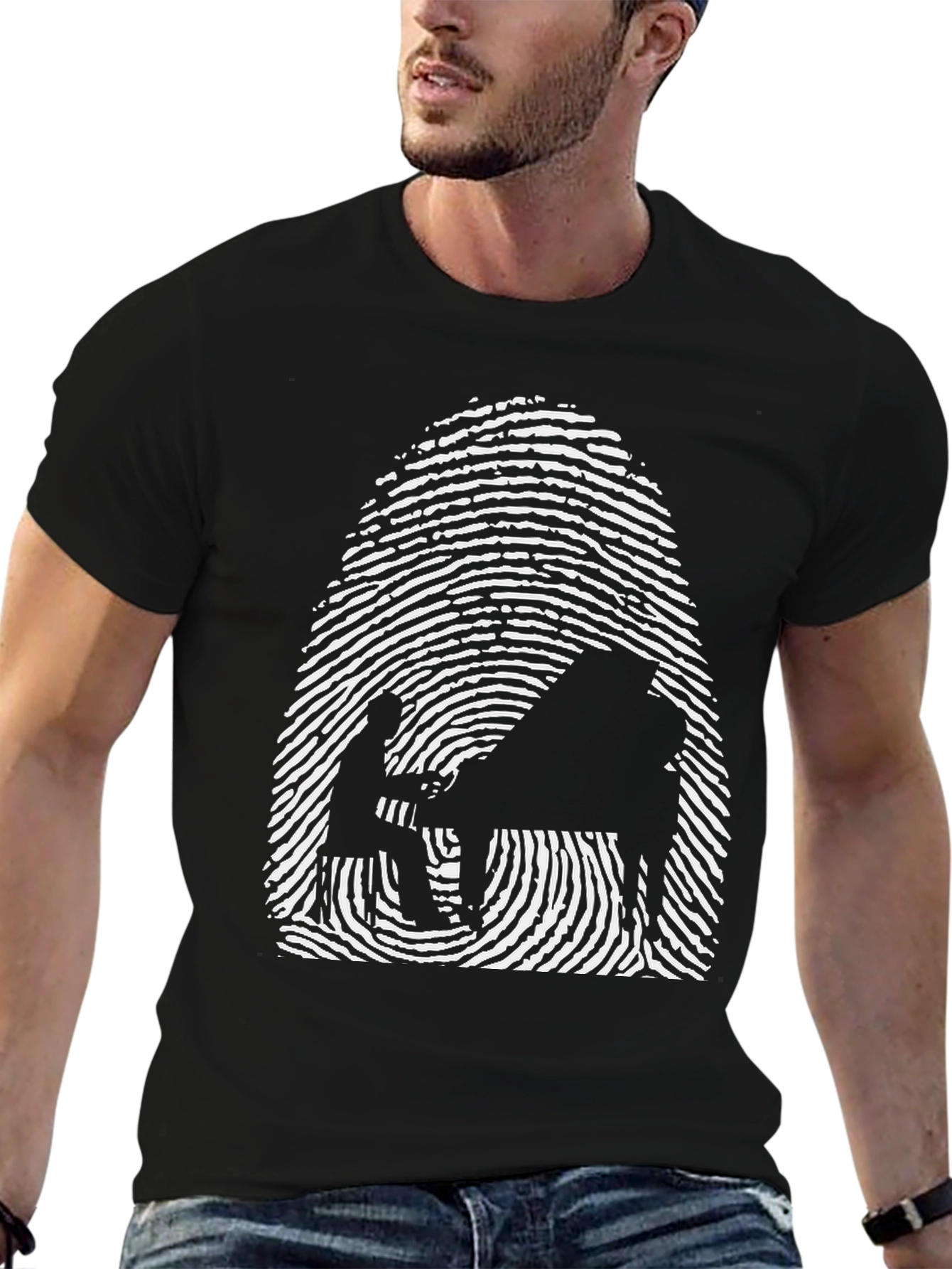 Piano Fingerprint T-Shirt - Unique Music Lover Tee
