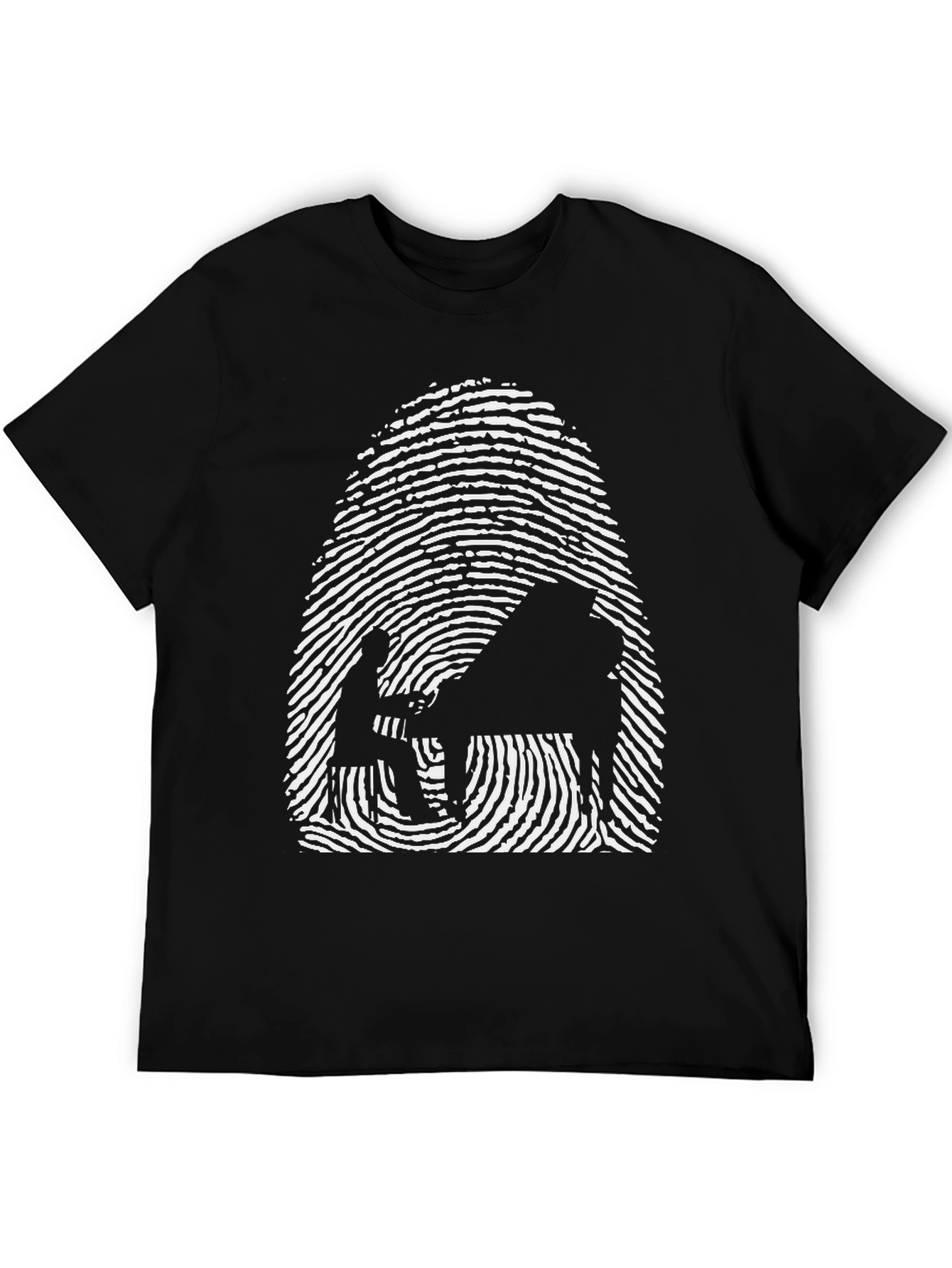 Piano Fingerprint T-Shirt - Unique Music Lover Tee