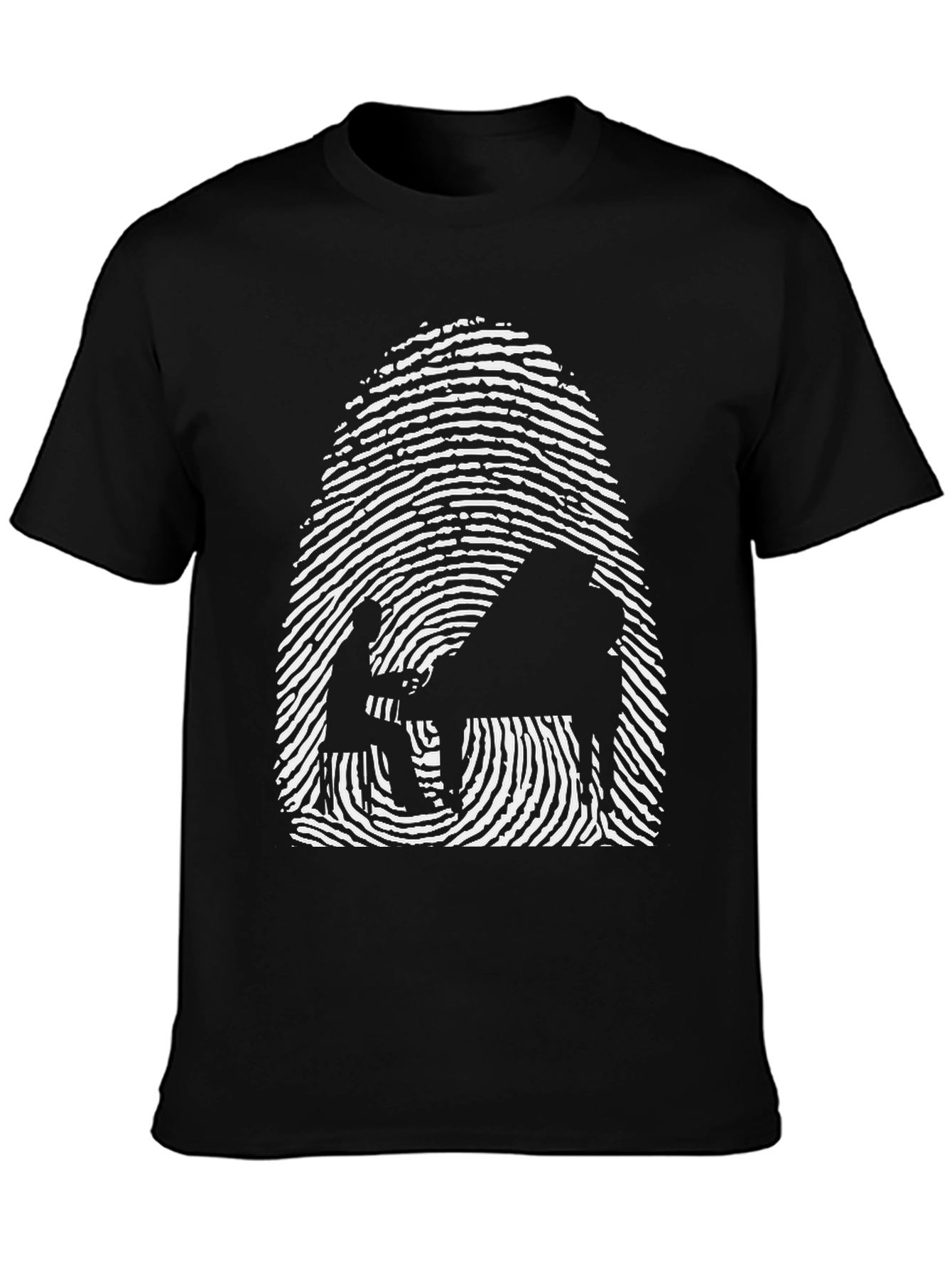 Piano Fingerprint T-Shirt - Unique Music Lover Tee