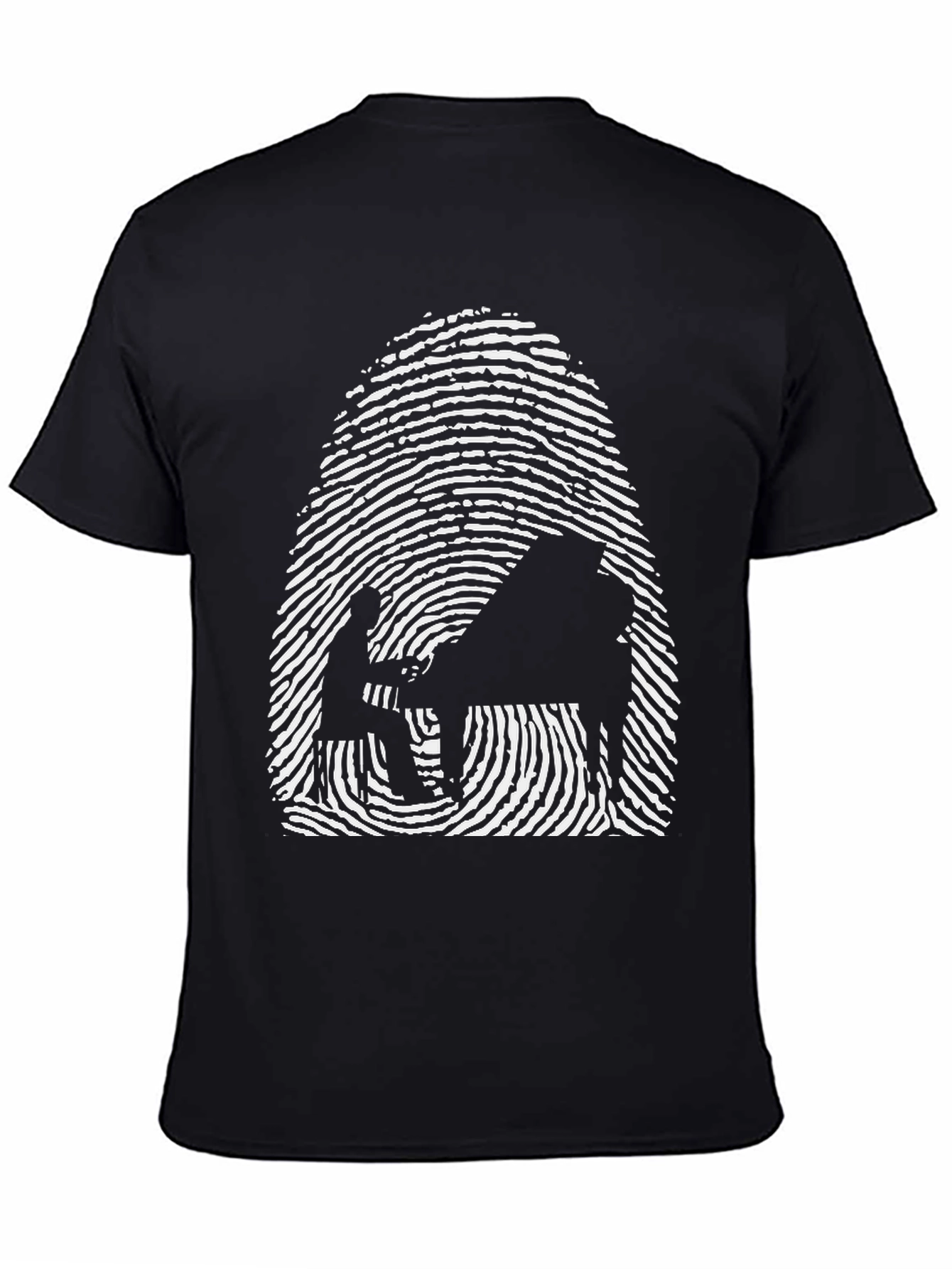 Piano Fingerprint T-Shirt - Unique Music Lover Tee