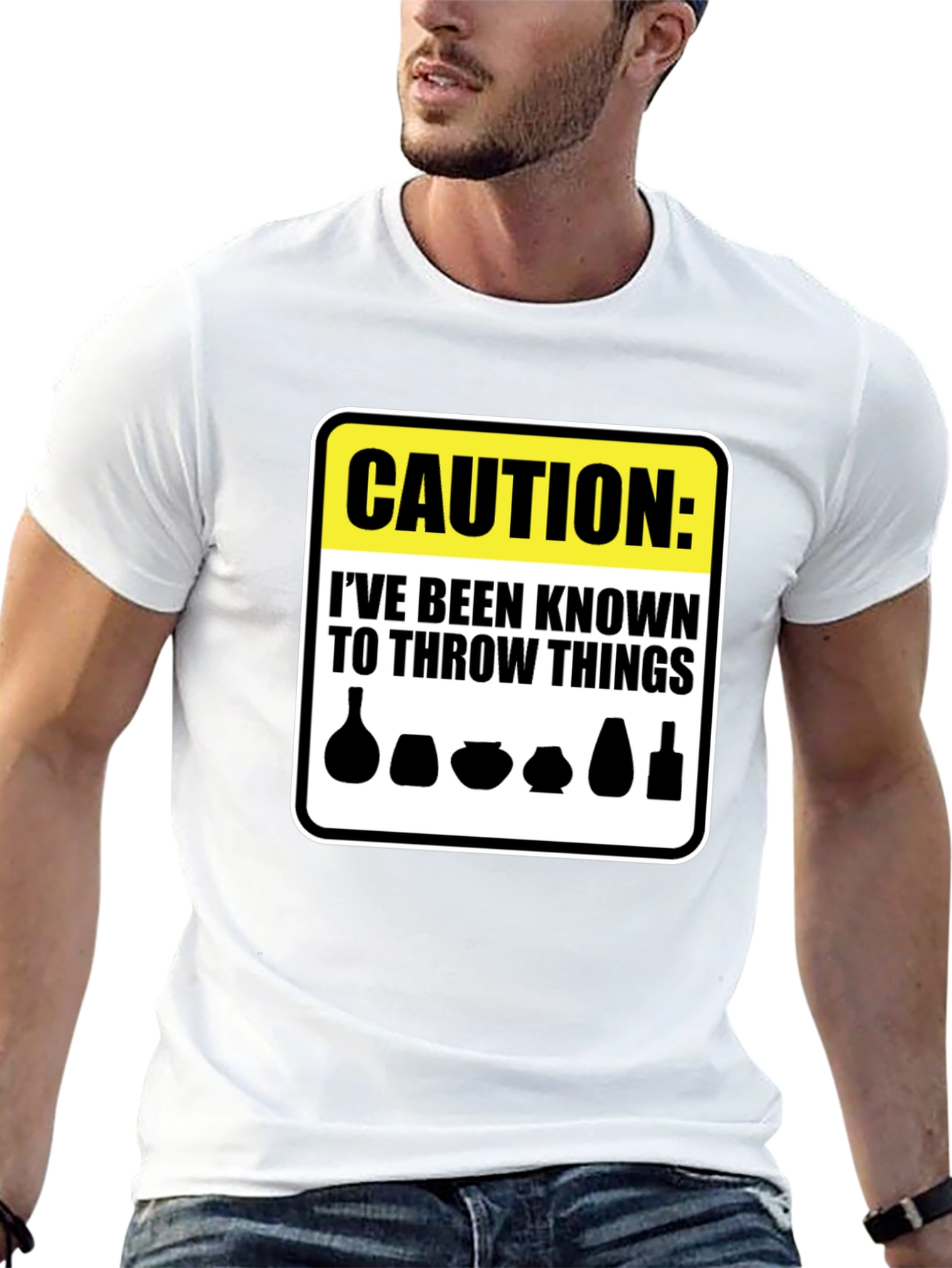 Caution Throw Things T-Shirt - Funny Pottery Gift