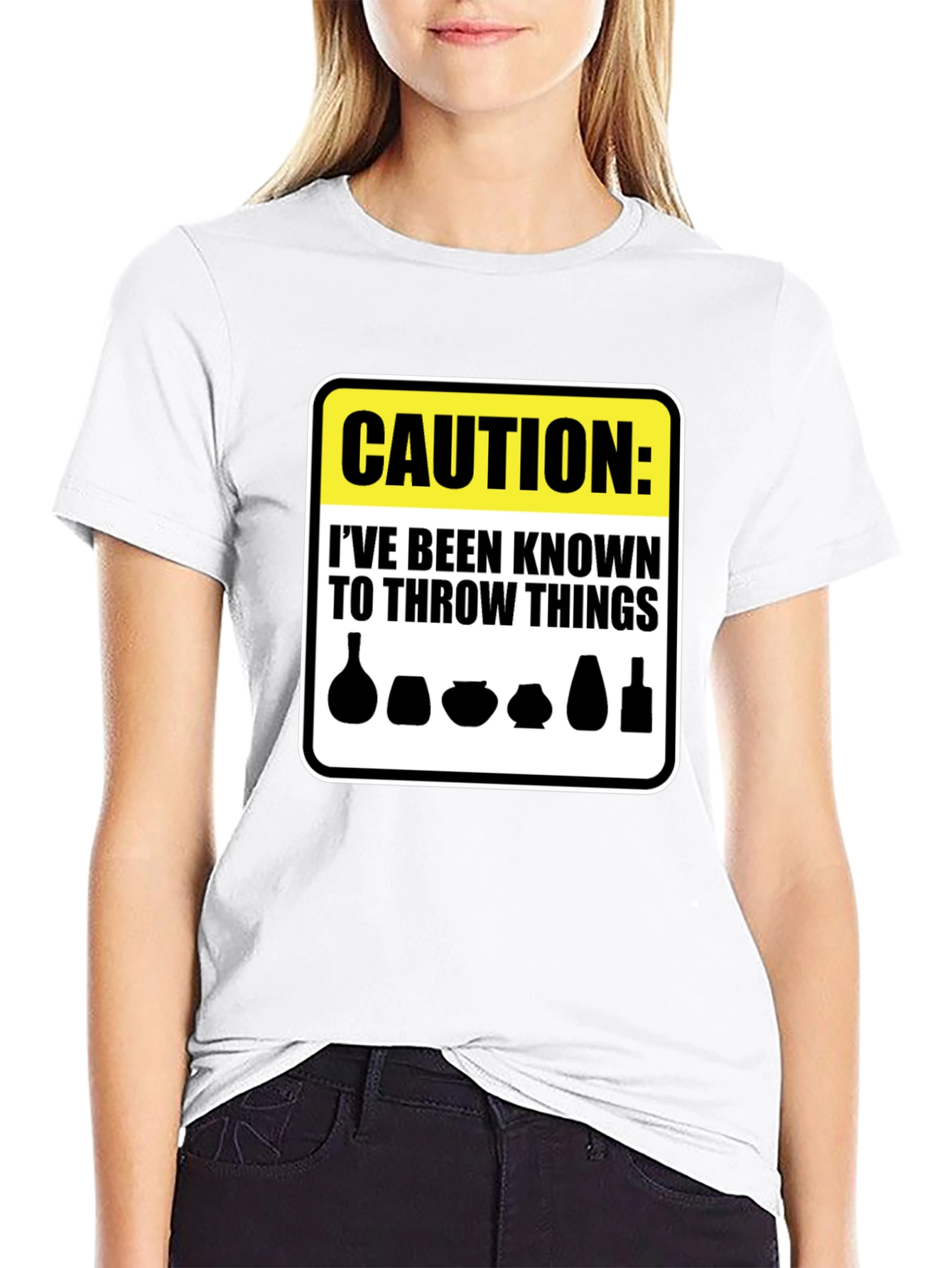 Caution Throw Things T-Shirt - Funny Pottery Gift