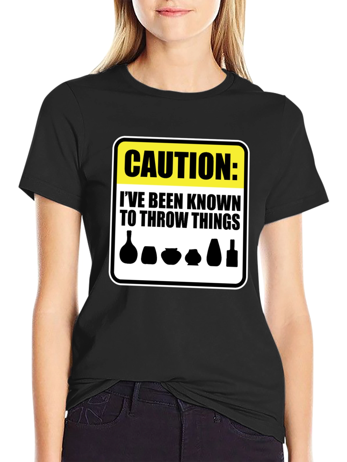 Caution Throw Things T-Shirt - Funny Pottery Gift