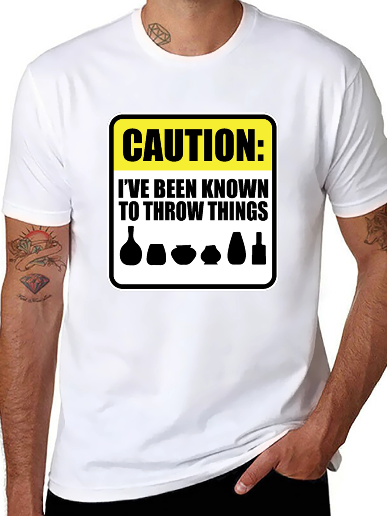 Caution Throw Things T-Shirt - Funny Pottery Gift