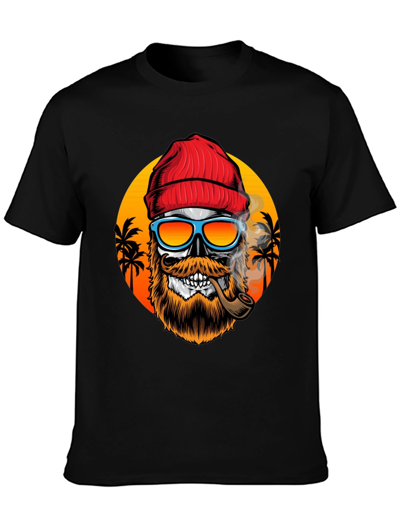 Skull with Beanie & Pipe T-Shirt