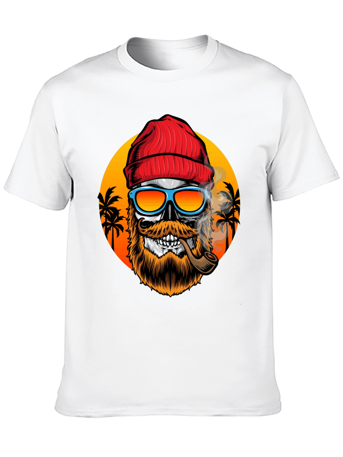 Skull with Beanie & Pipe T-Shirt