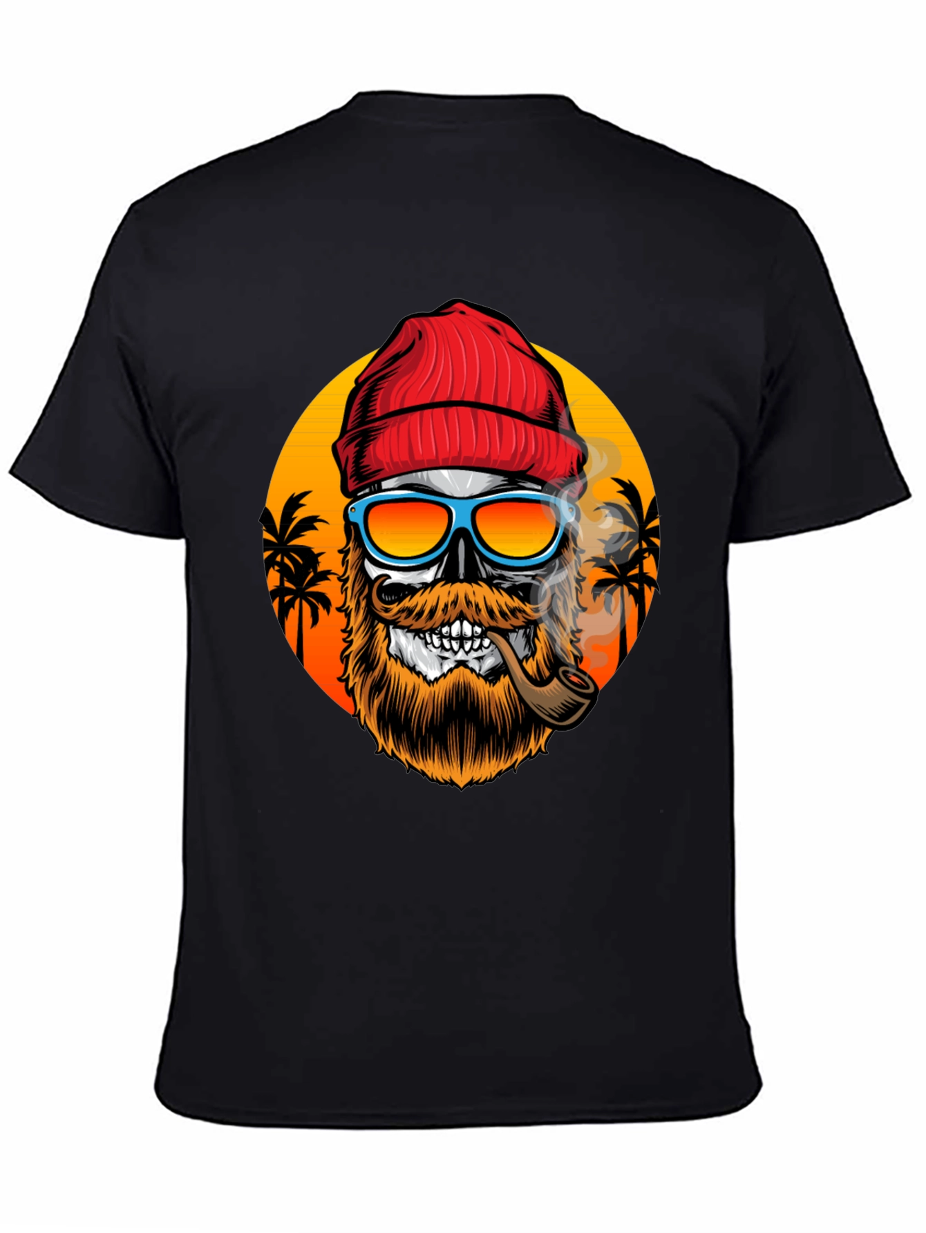 Skull with Beanie & Pipe T-Shirt