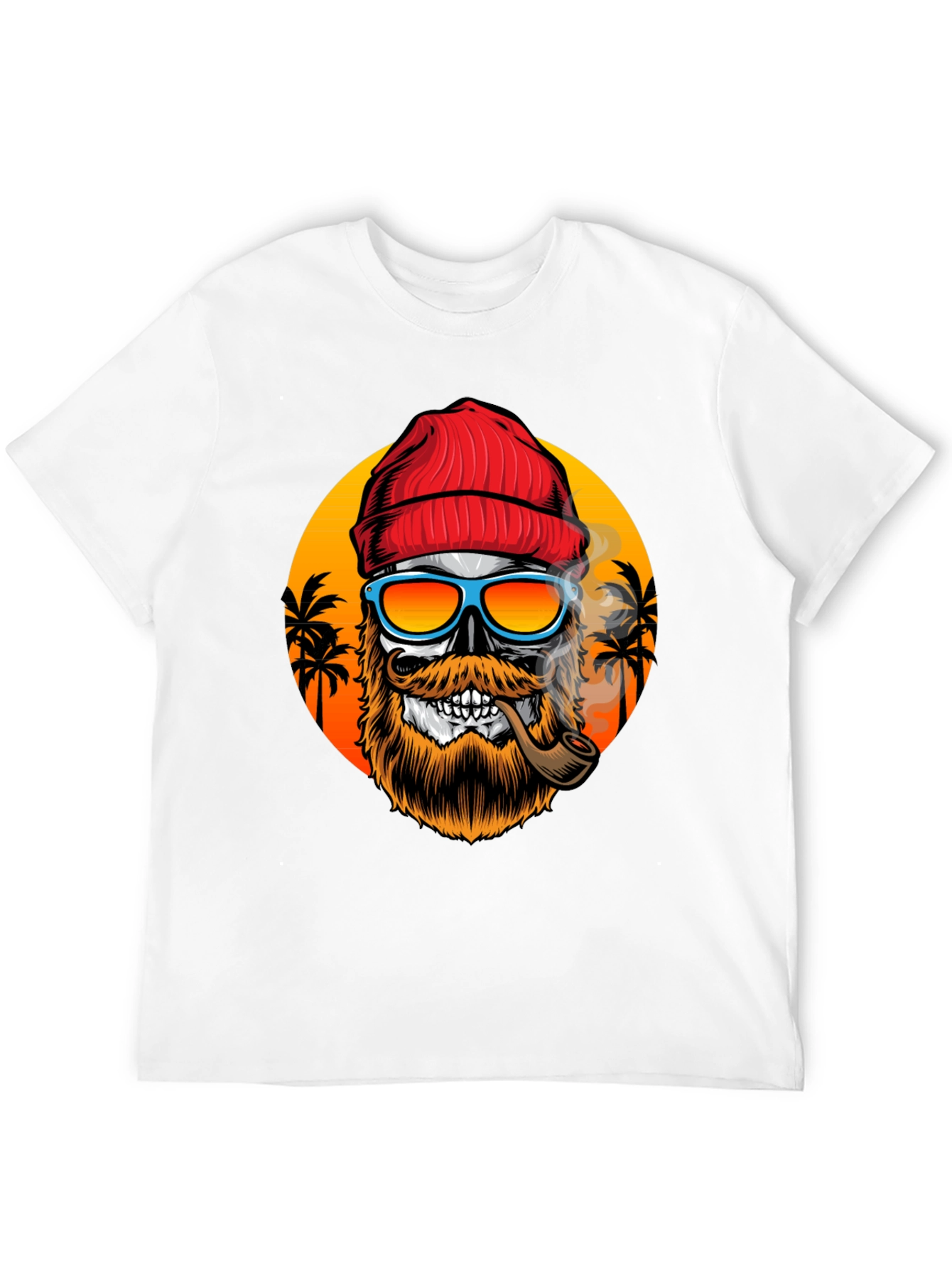 Skull with Beanie & Pipe T-Shirt