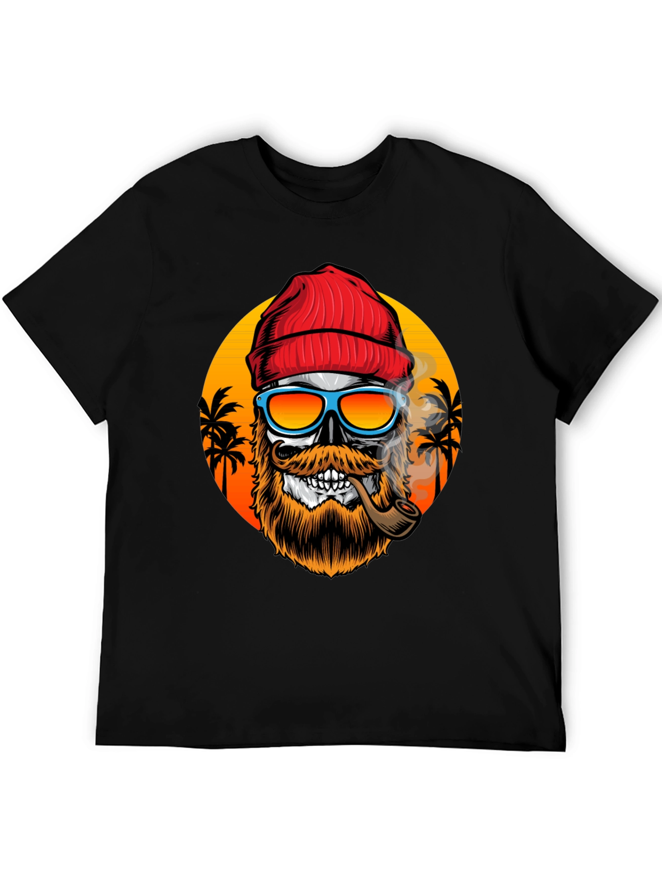 Skull with Beanie & Pipe T-Shirt