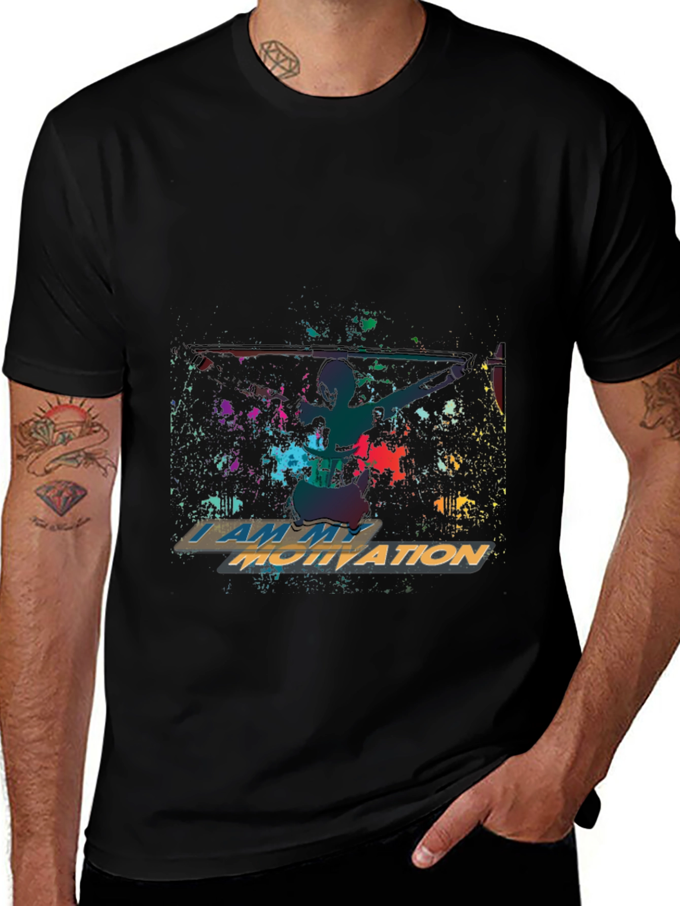 Motivational Graphic Print Crew Neck T-Shirt