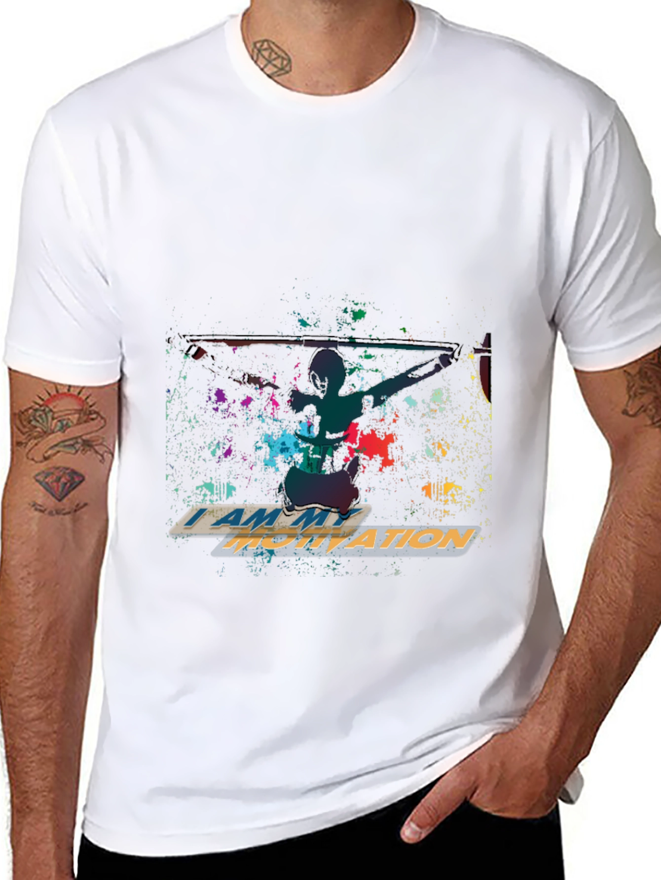 Motivational Graphic Print Crew Neck T-Shirt