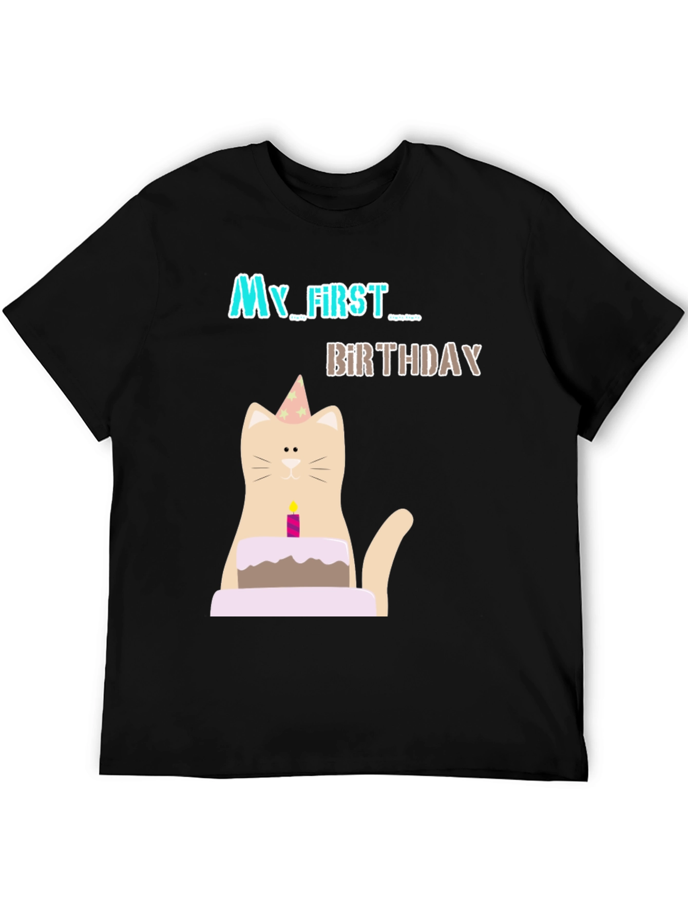 My First Birthday Cat Graphic T-Shirt