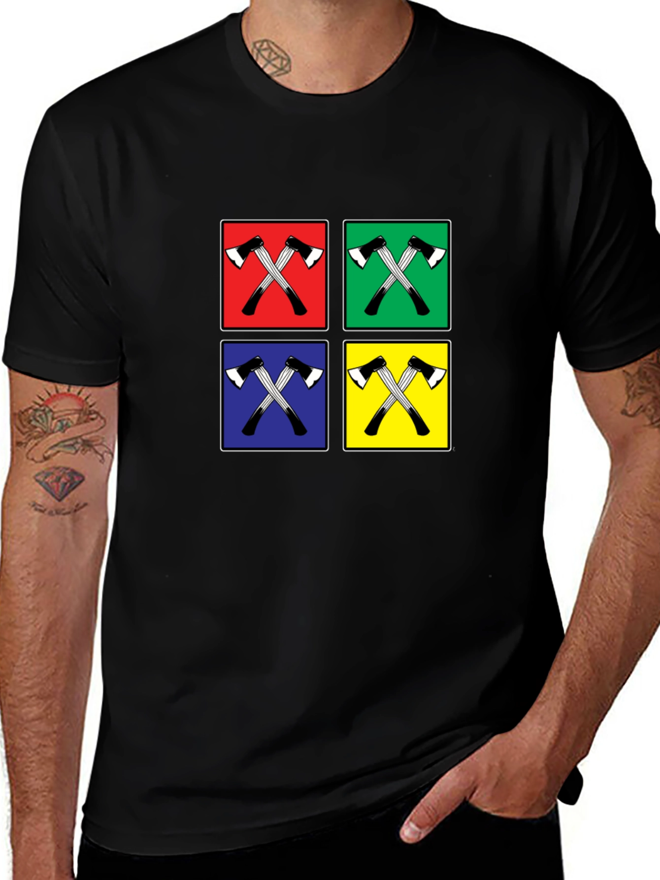 Axe Icon Pop Art Black Tee