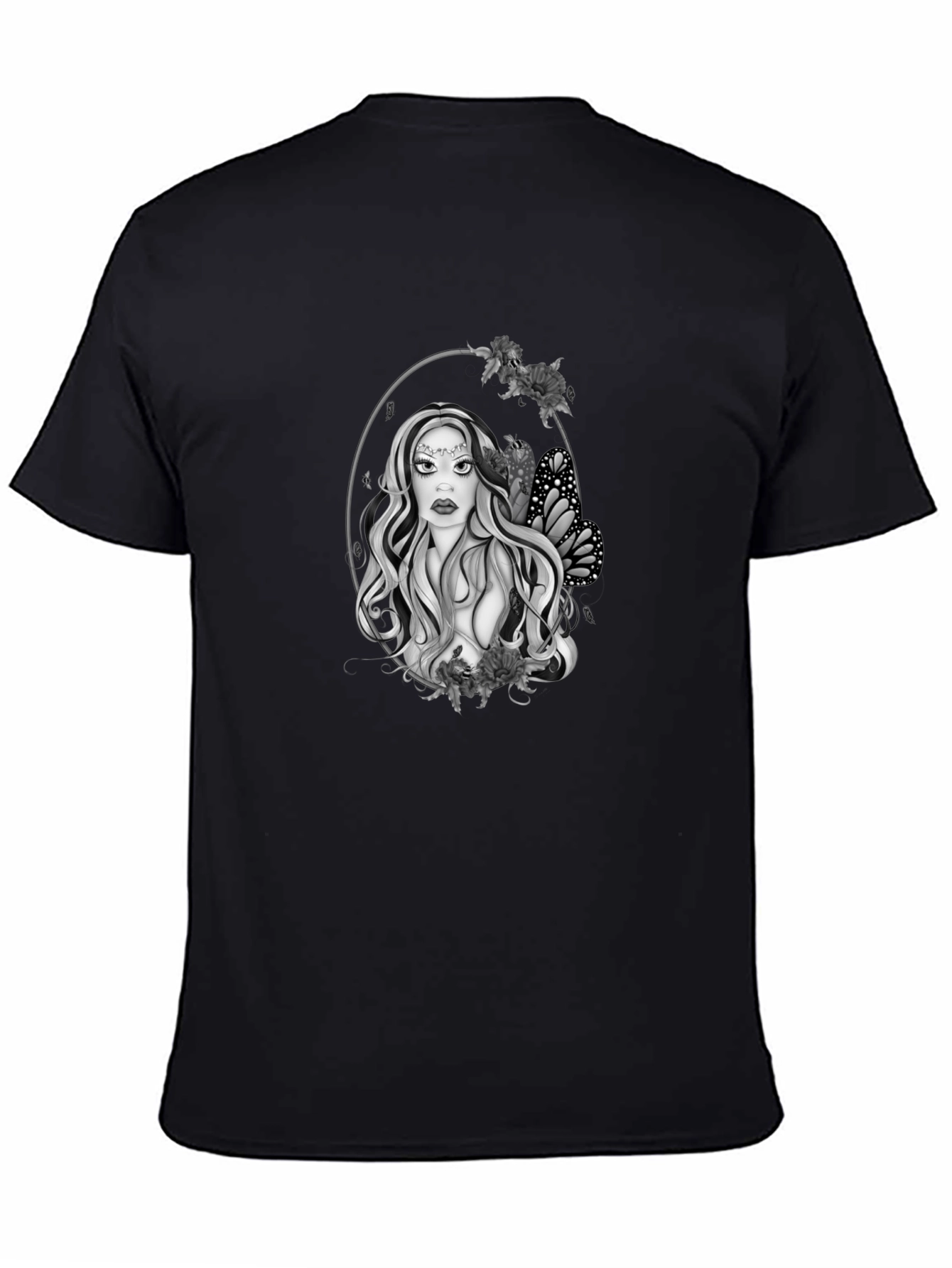 Mystic Woman Graphic Tee - Black Cotton Blend T-Shirt